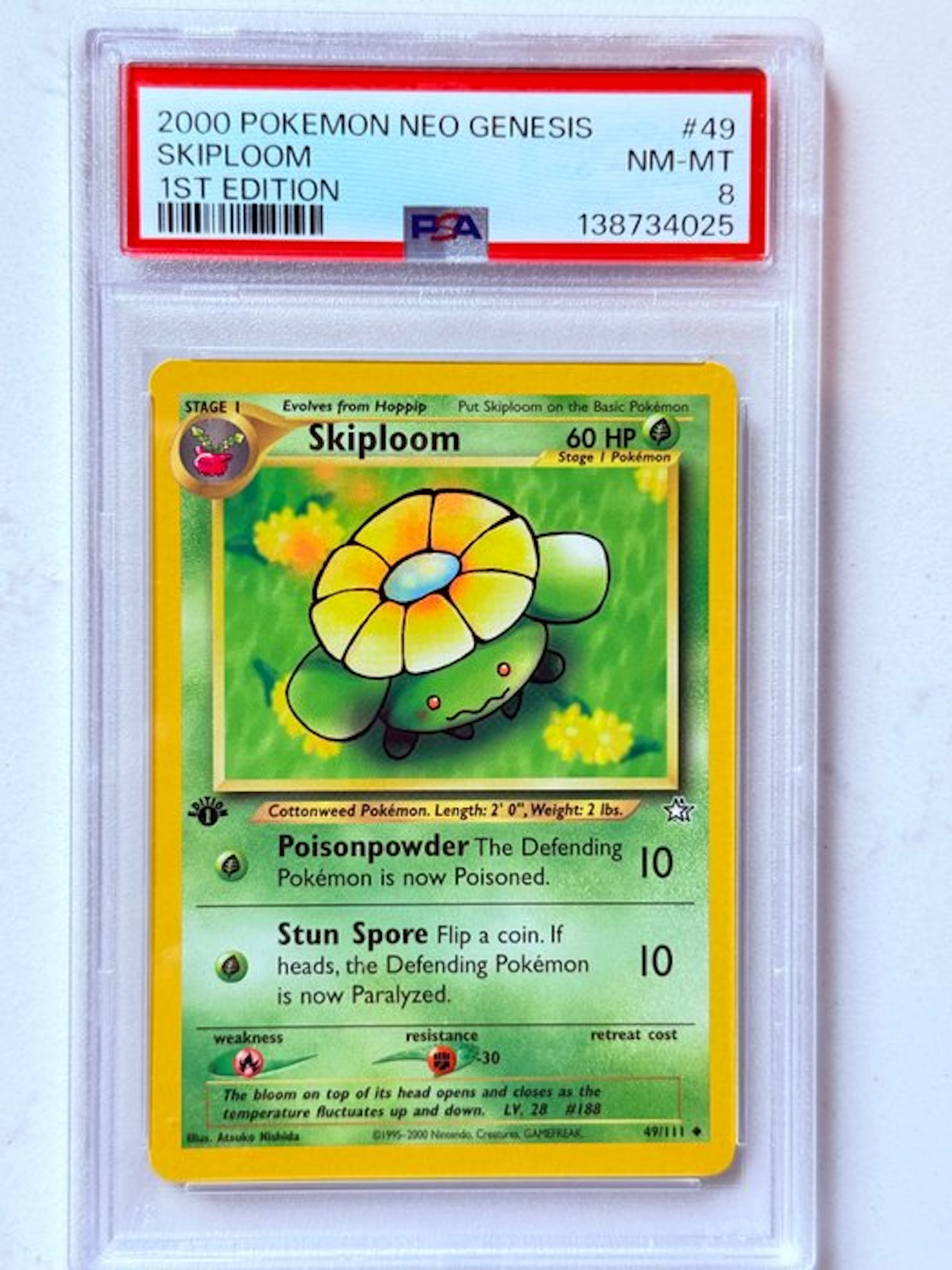 Pokémon - 1 Graded card - Skiploom #49 First edition - PSA 8 - Various sets