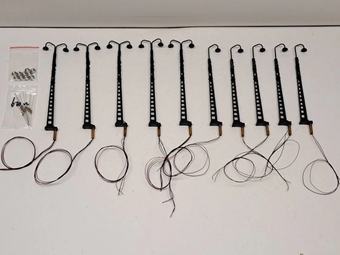 Lantaarn H0 - Model train lighting (10) - 10 pcs metal...