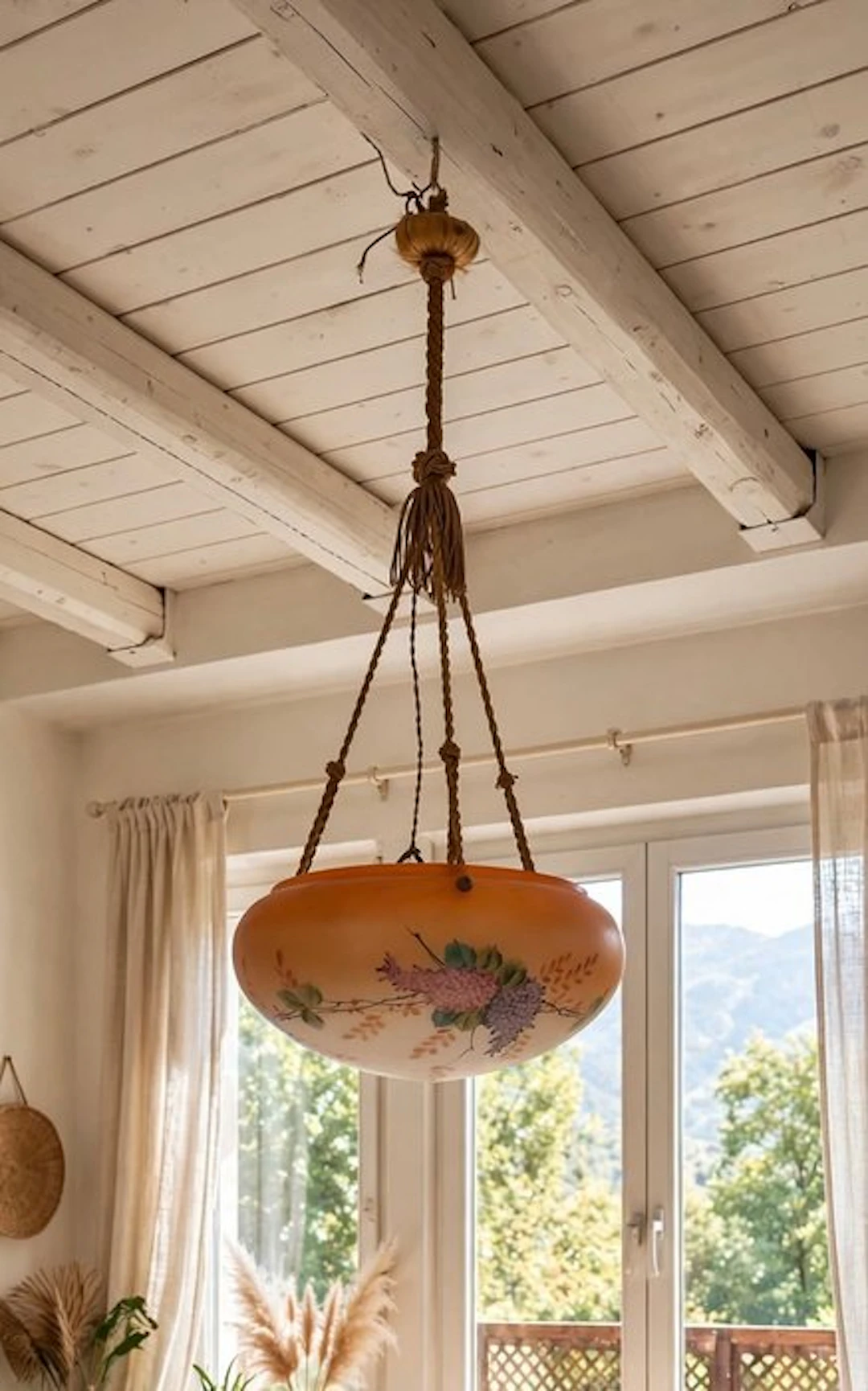 Hanging lamp - satin finish - basin-shaped chandelier