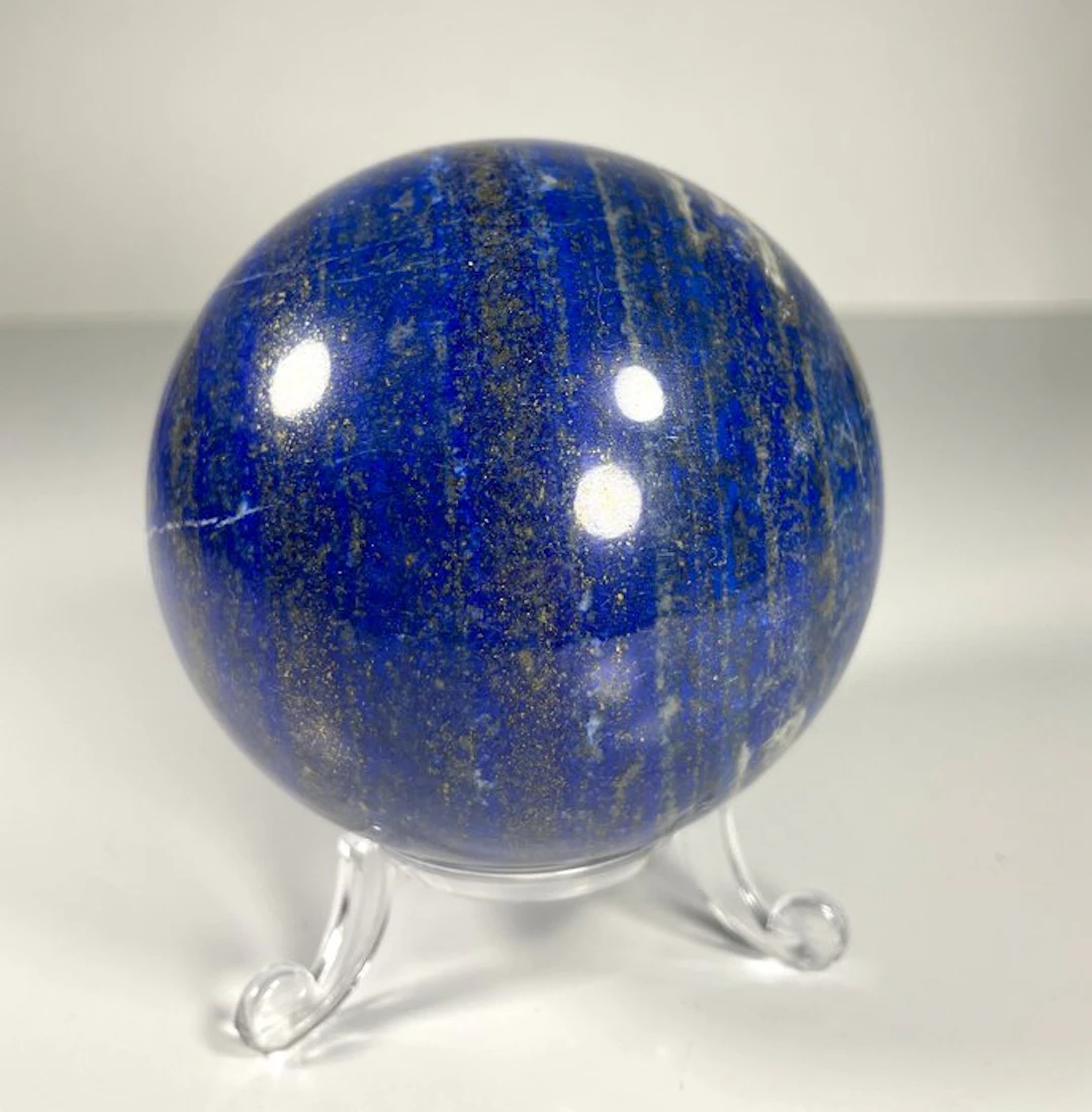 Lapislazuli Kugel – 7,5 cm | Mit transparentem Ständer...