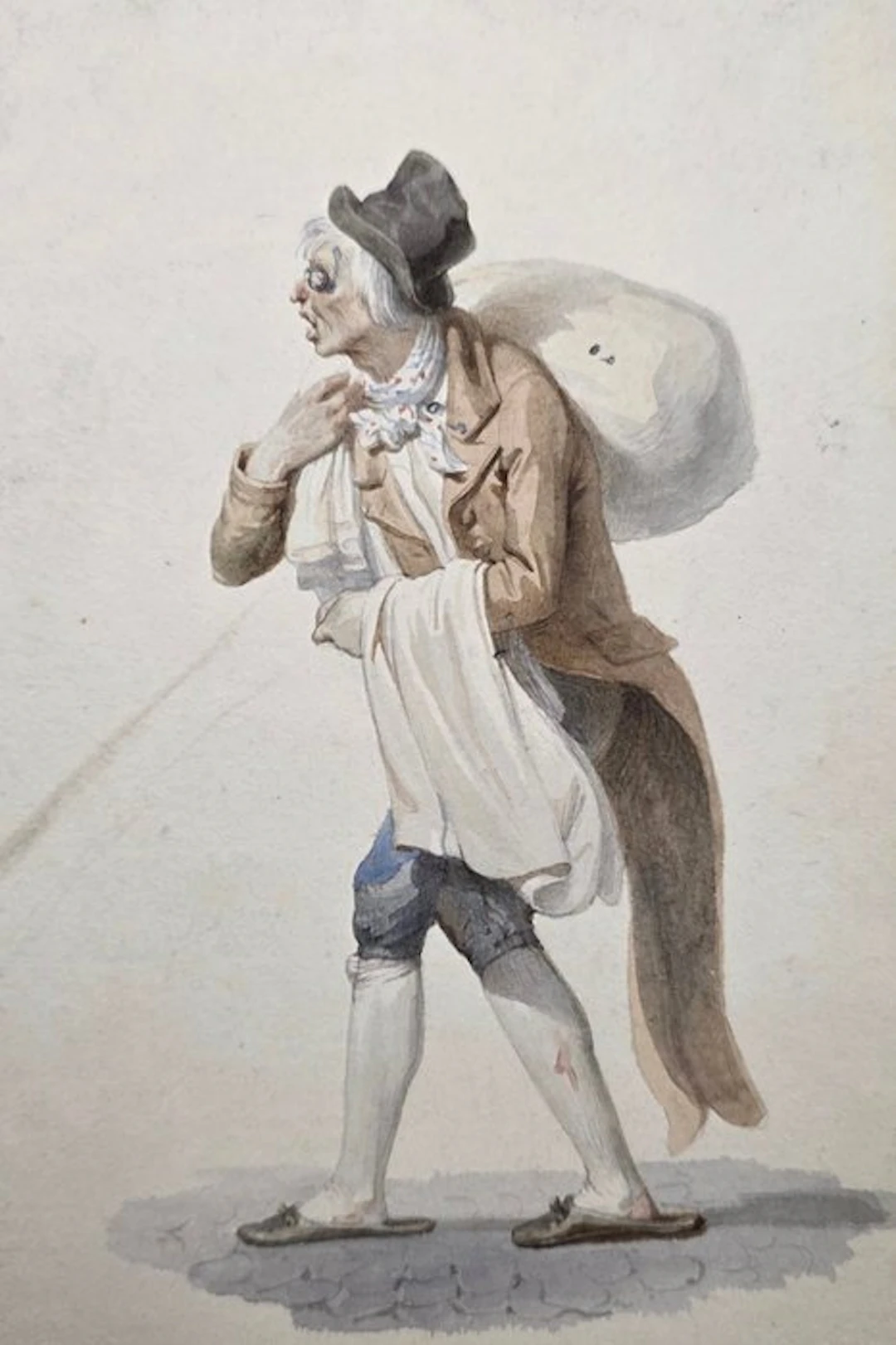Scuola europea (XVIII-XIX) - Caricatura di Venditore Ambulante nello stile di T