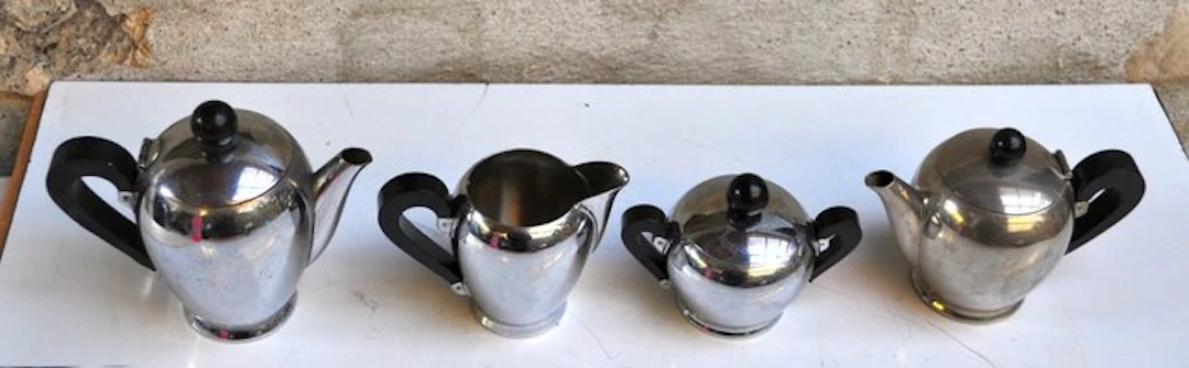 Alessi - Carlo Alessi - Coffee service (4) - Modello Bombè - Stainless steel