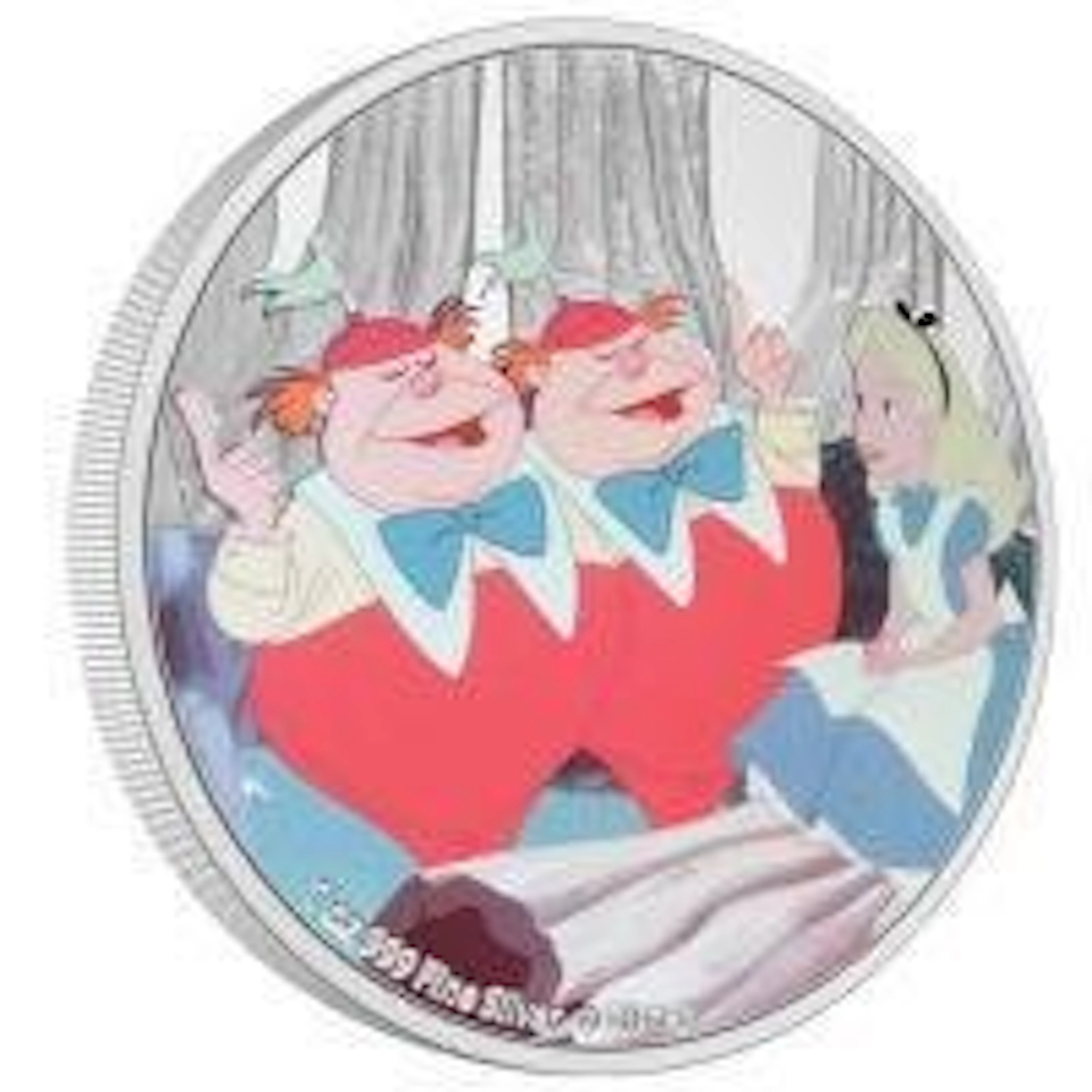 Niue. 2 Dollars 2021 Disney Alice Tweedledee & Tweedledum 1 oz (.999)