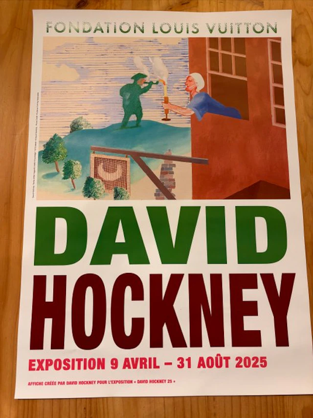 David Hockney - Cartel David Hockney de la Fundación Louis Vuitton, Paris.