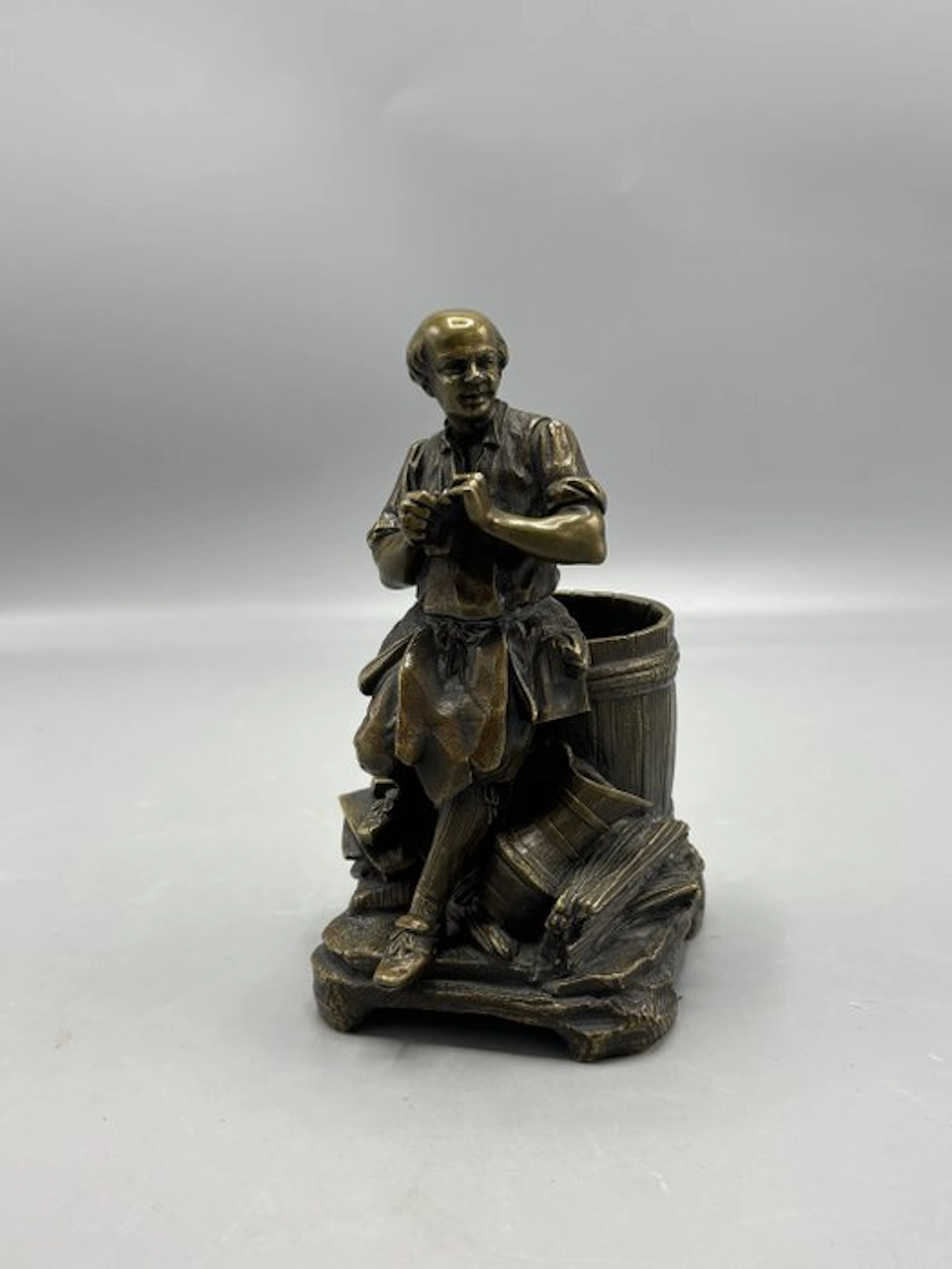 Figurine - Bronze inkwell and penholder - Bronze