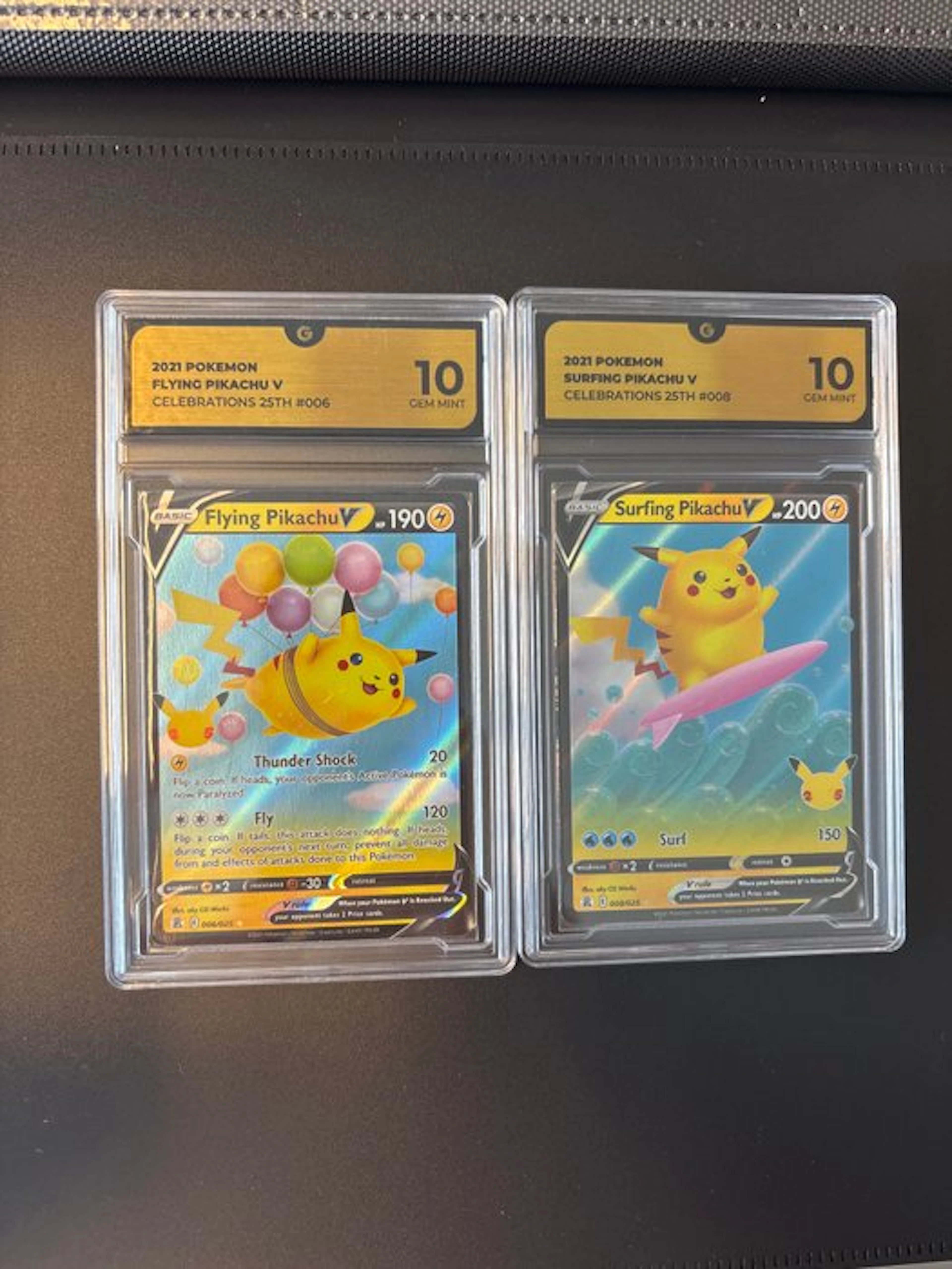 Pokémon - 2 Graded card - Pikachu Flying & Surfing...