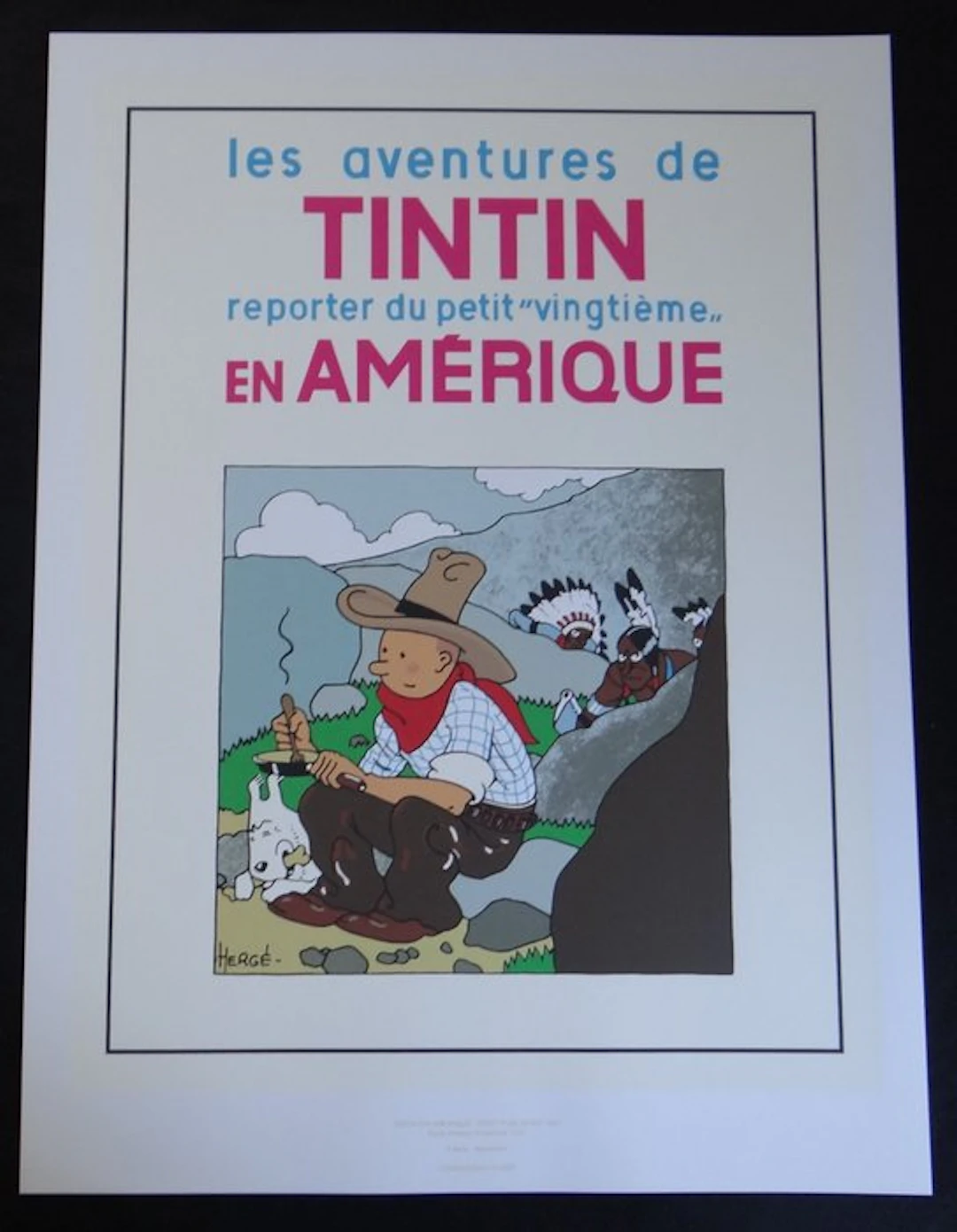 Hergé - 1 Silkscreen - Tintin - Tintin en Amérique - 1995