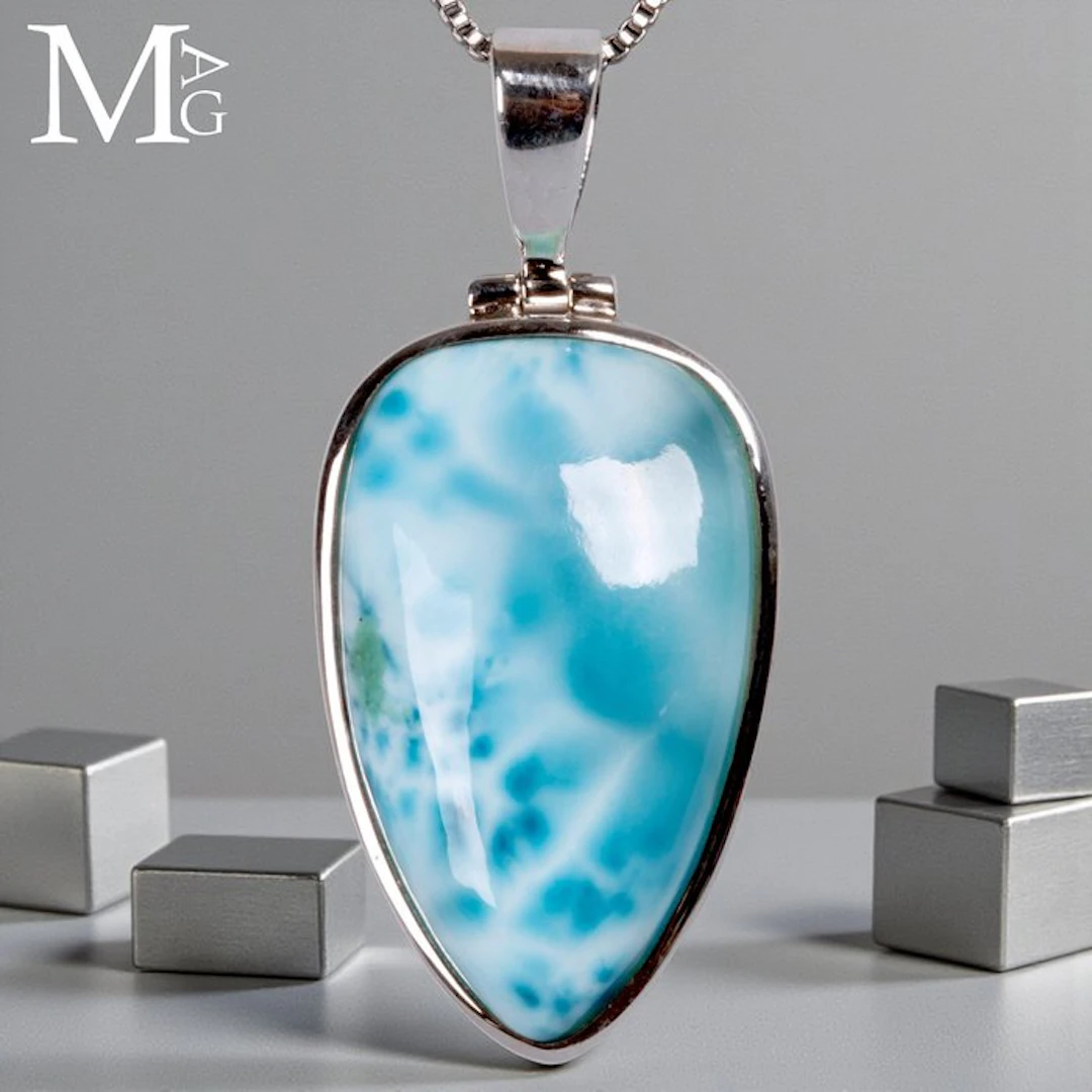 Extraordinary Quality Larimar Gemstone - 925 Silver...