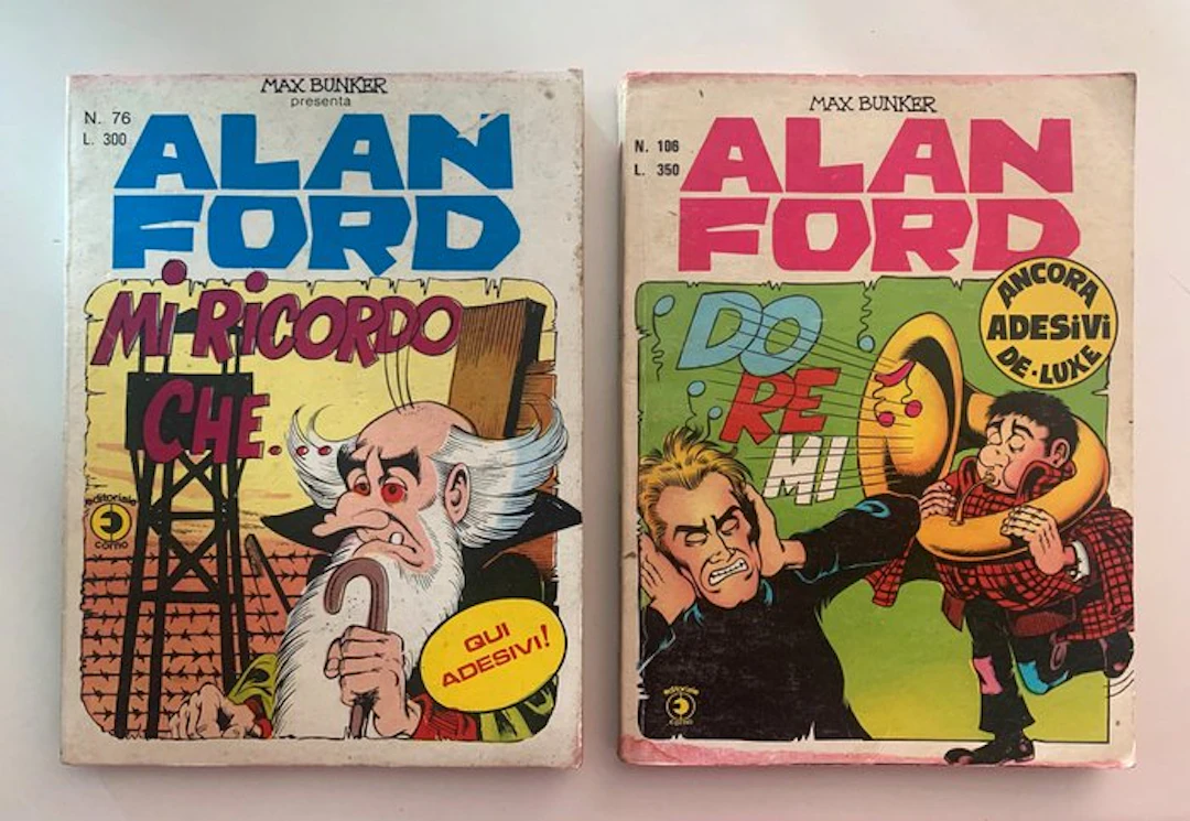 Alan Ford nn. 76, 106 - con adesivi - 2 Comic - 1975/1978