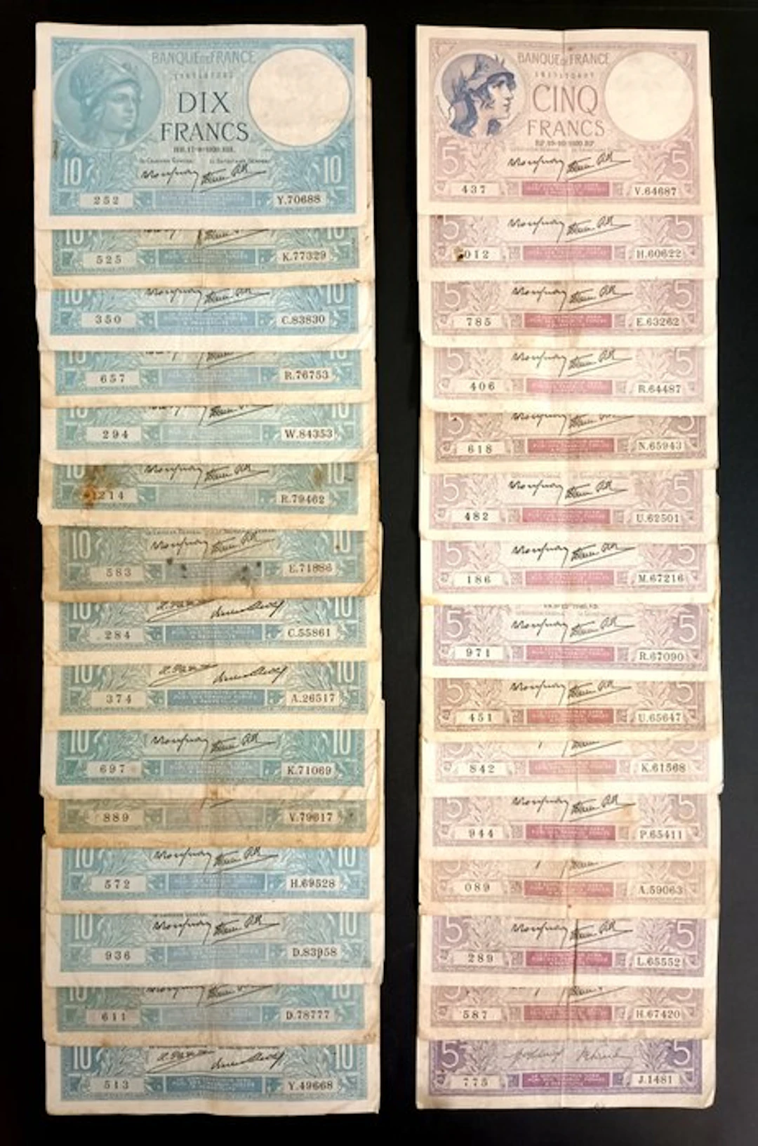 France. - 15 x 5, 15 x 10 Francs - Various dates (No reserve price)