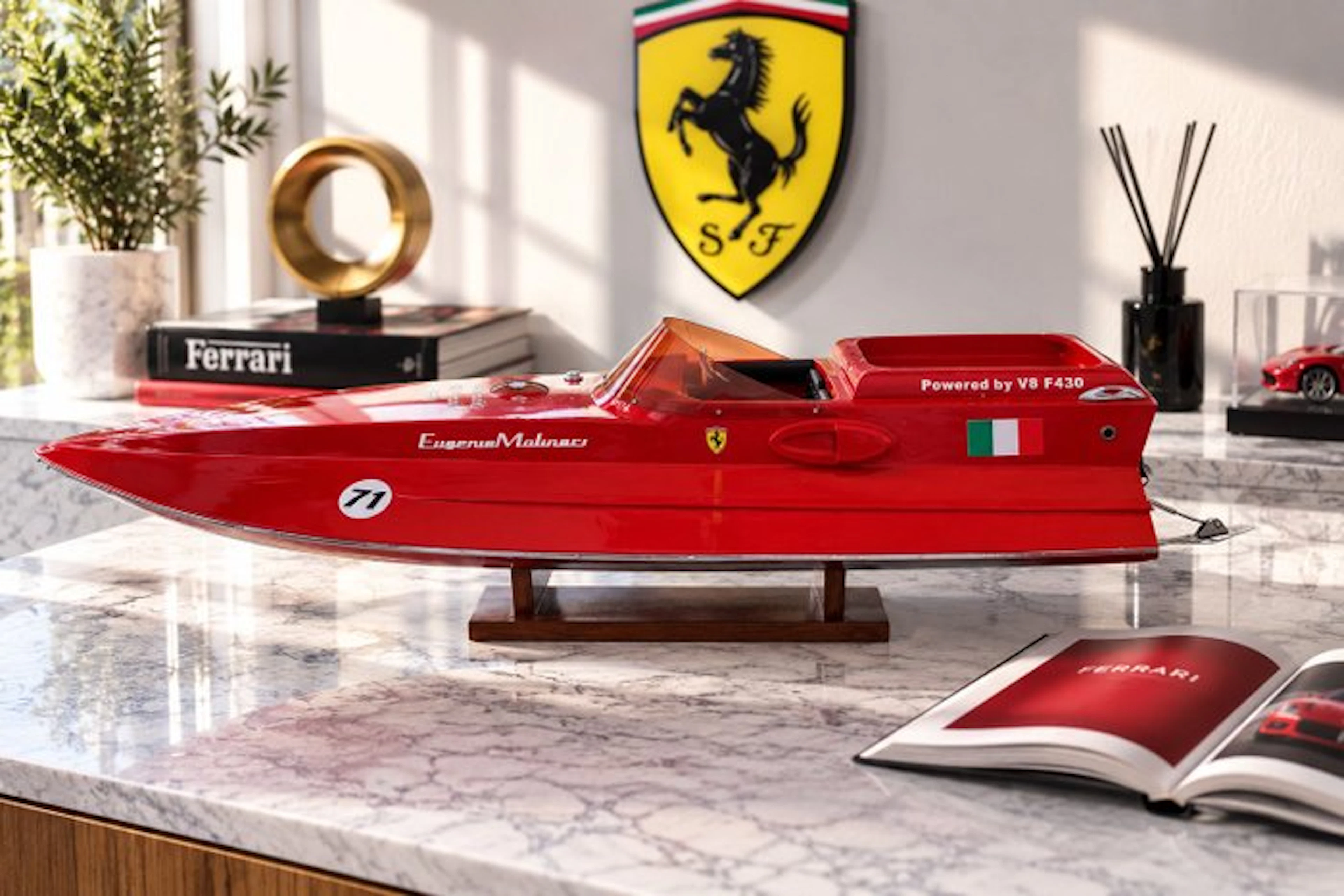 Riva Ferrari F430 maquette 55cm cm Bois modelisme...