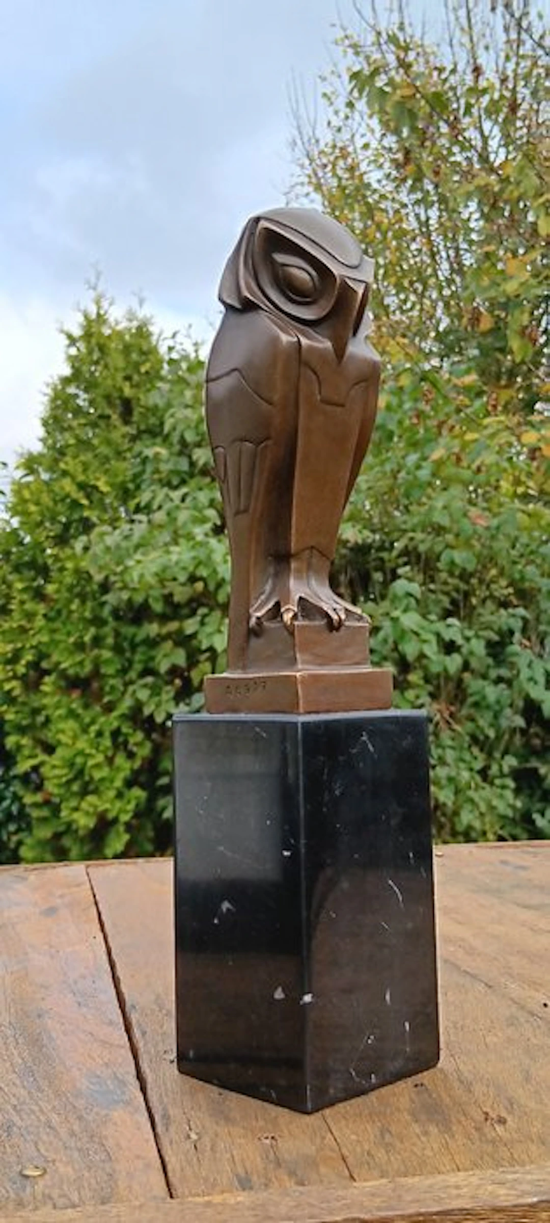naar coenrad - Sculpture, art deco bronzen uil - 32 cm - bronze marble