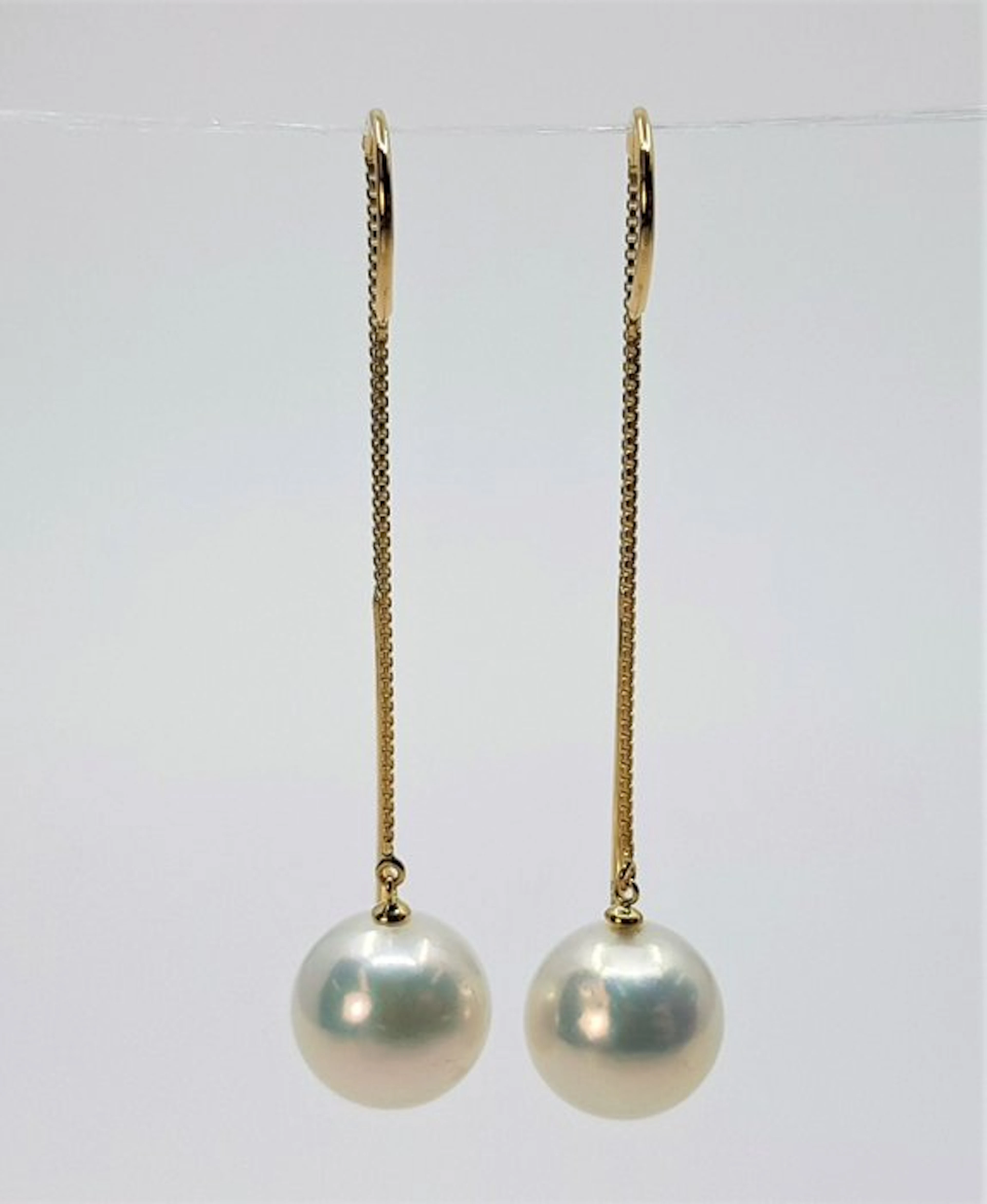 Earrings - 18 kt. Yellow gold - 10mm Edison Pearls
