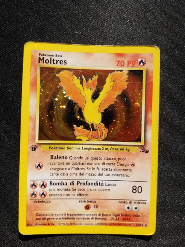 Pokémon - 1 Card - Moltres 12/62 Holo, First edition - WOTC - Fossil