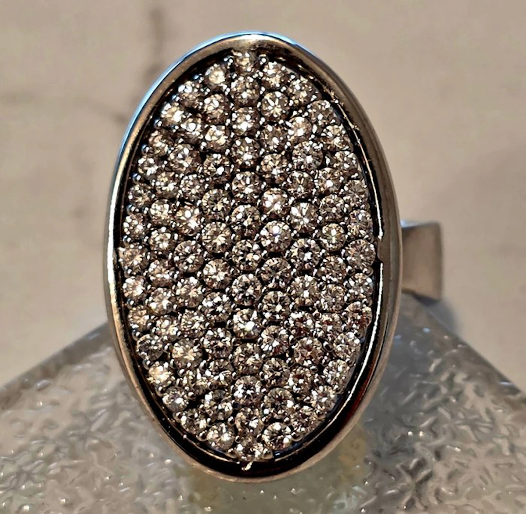 Cocktail ring - 18 kt. White gold - 3.72ct. tw. Diamond (Natural) - Large ring