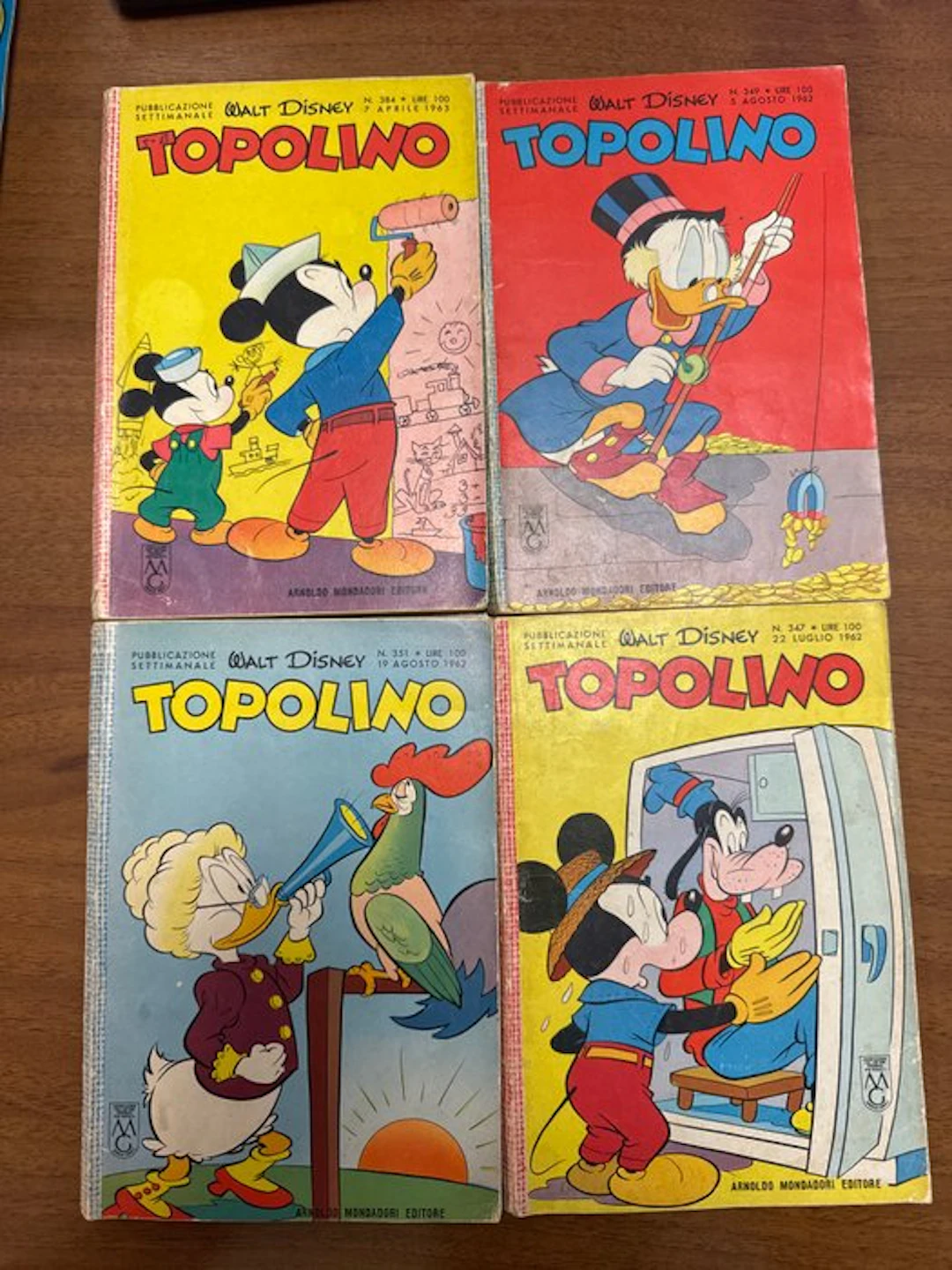 Topolino Libretto nn. 347, 349, 351, 384 - 4 Comic - 1962/1963