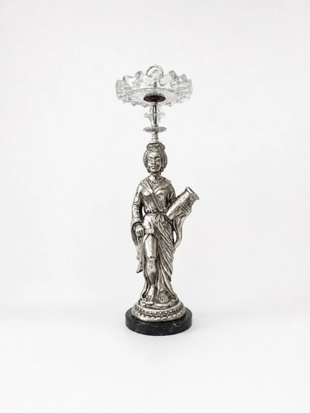 Ashtray - Cenicero de pie con estatuilla japonesa en...