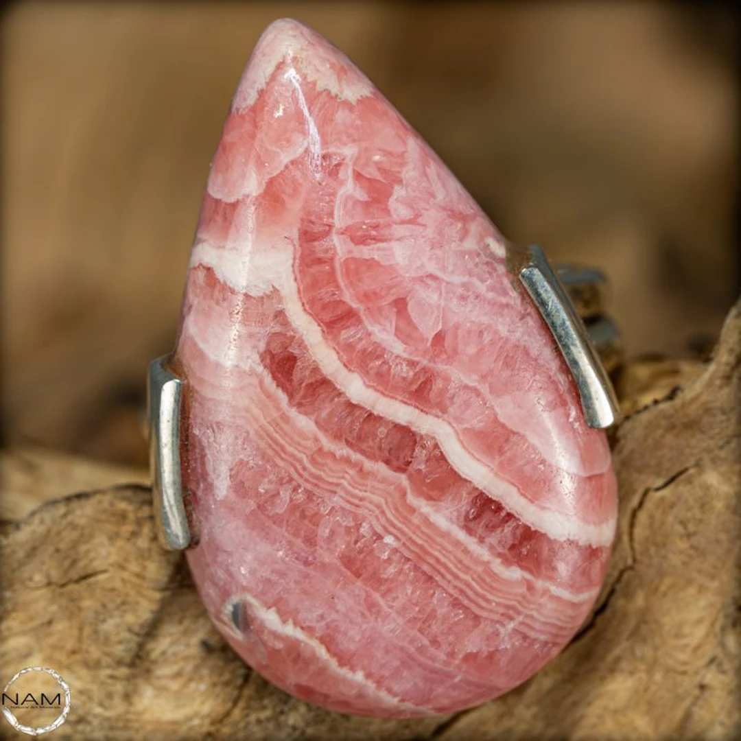 Highest Quality Rhodochrosite Ring - 925 silver -47.05 ct- 9.41 g