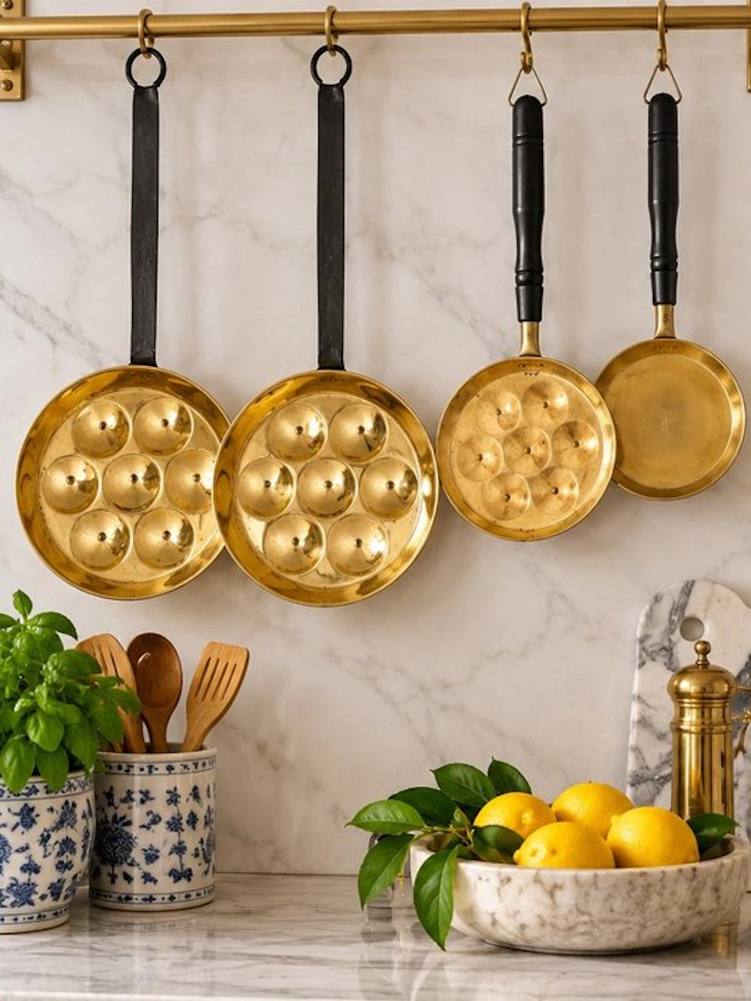 Pan (4) - Gilt brass - French country deco item