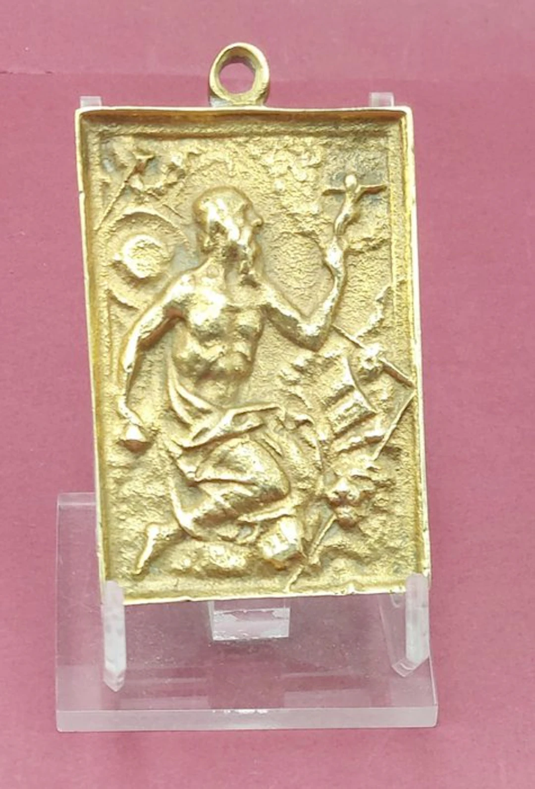Devotional plaque of Saint Jerome the Penitent - Plaque - Bronze