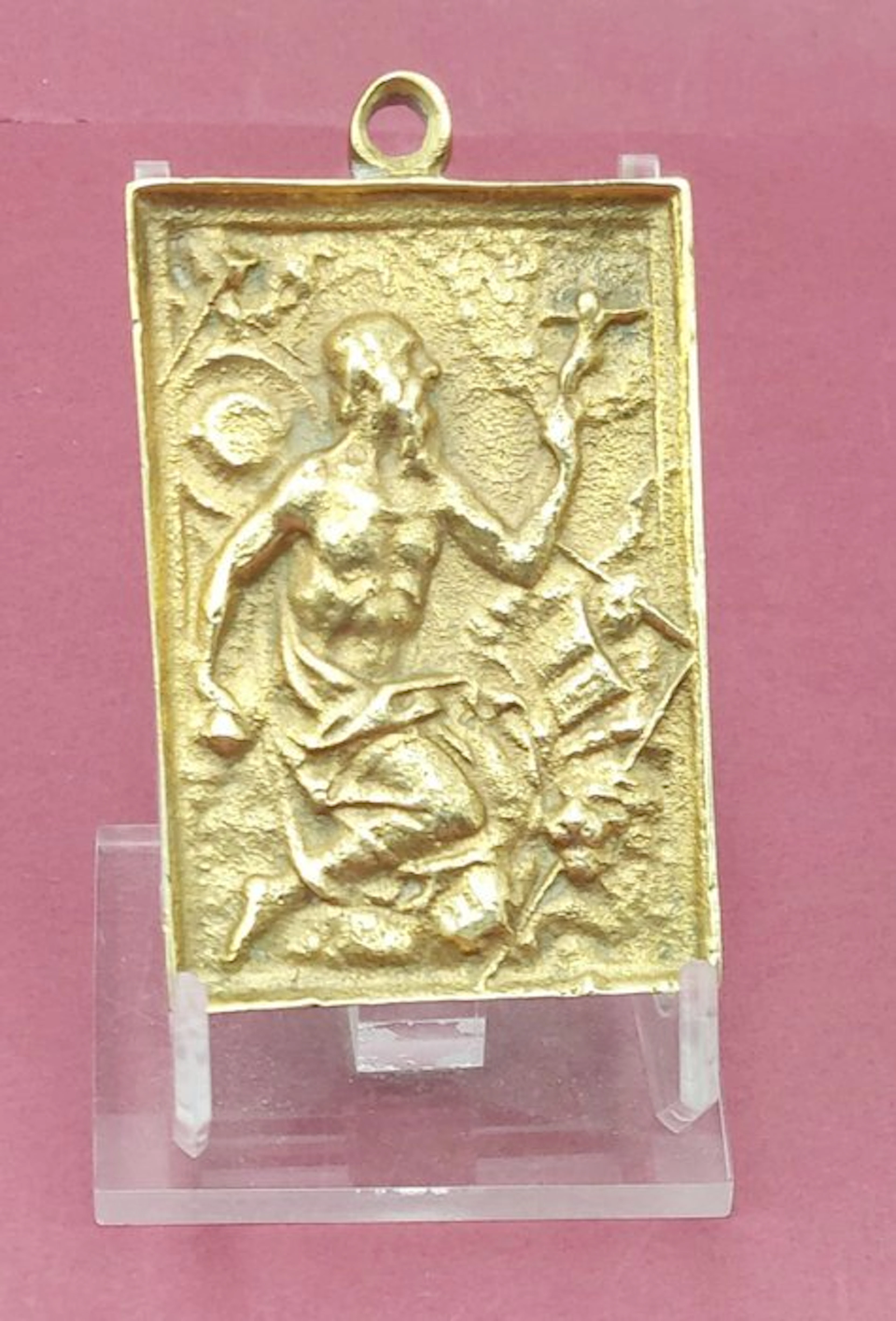 Devotional plaque of Saint Jerome the Penitent - Plaque - Bronze