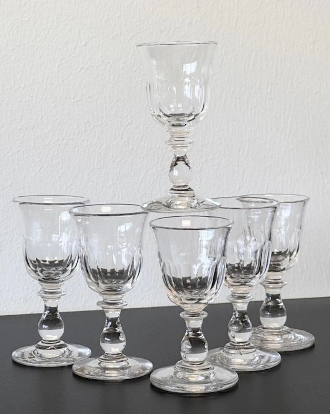 Baccarat, Liqueur - Drinking glass (6) - Tulipe - Crystal - Napoleon 3 Rare