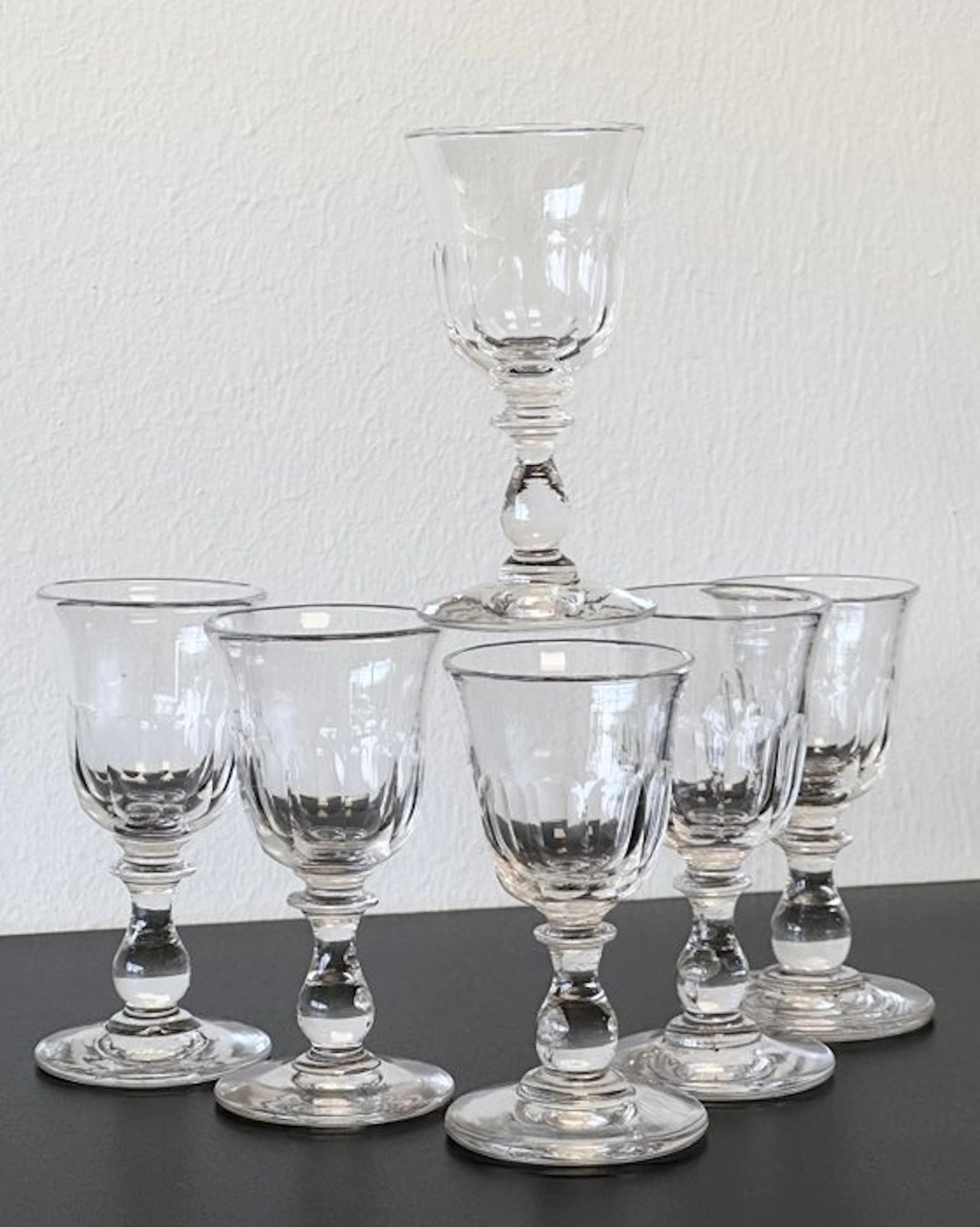 Baccarat, Liqueur - Drinking glass (6) - Tulipe - Crystal - Napoleon 3 Rare