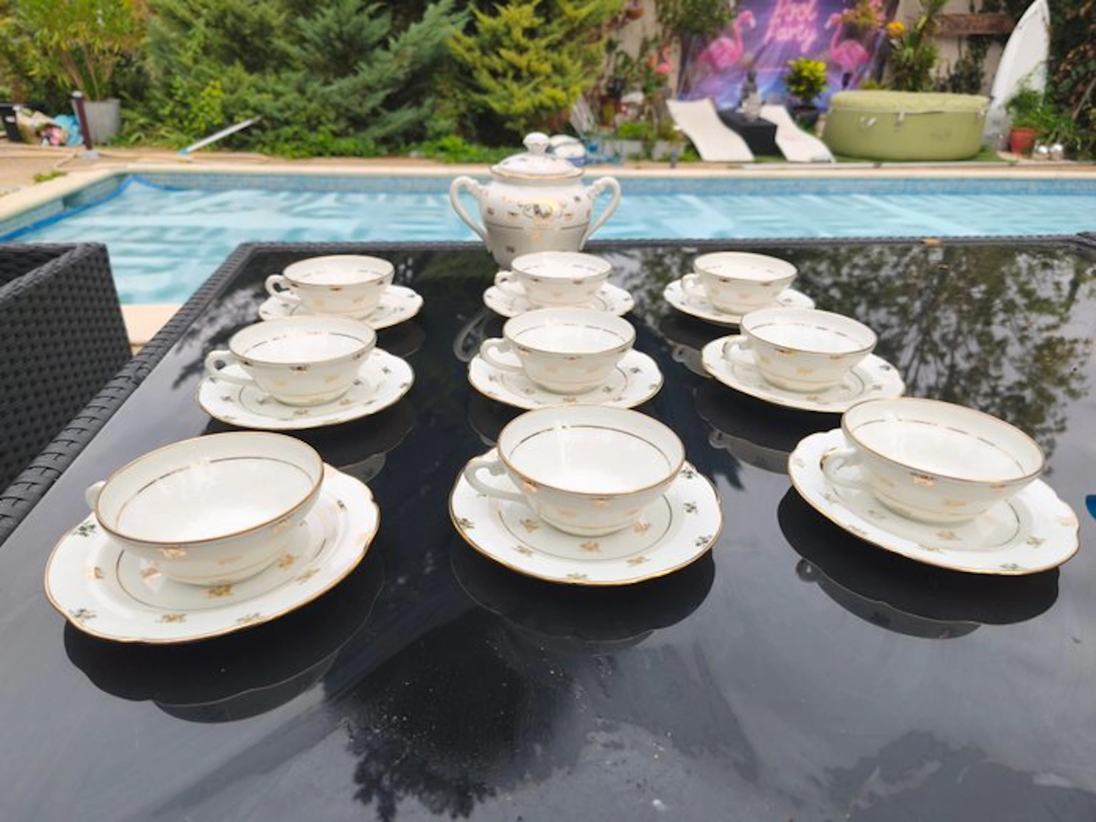 chapus frères Limoges - Coffee set (10) - Porcelain