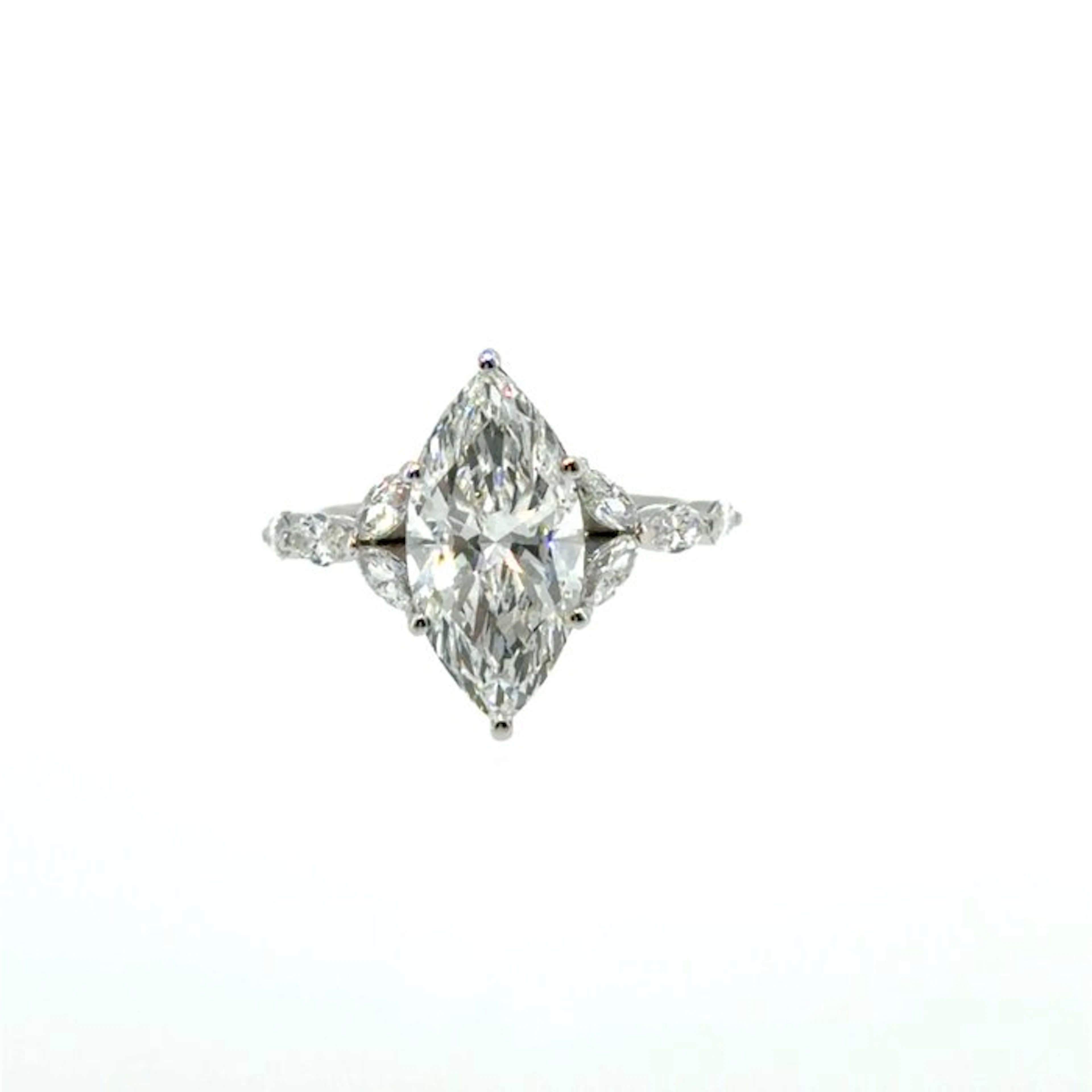 Ring - 14 kt. White gold - 5.02ct. tw. Diamond (Lab-grown) - Diamond