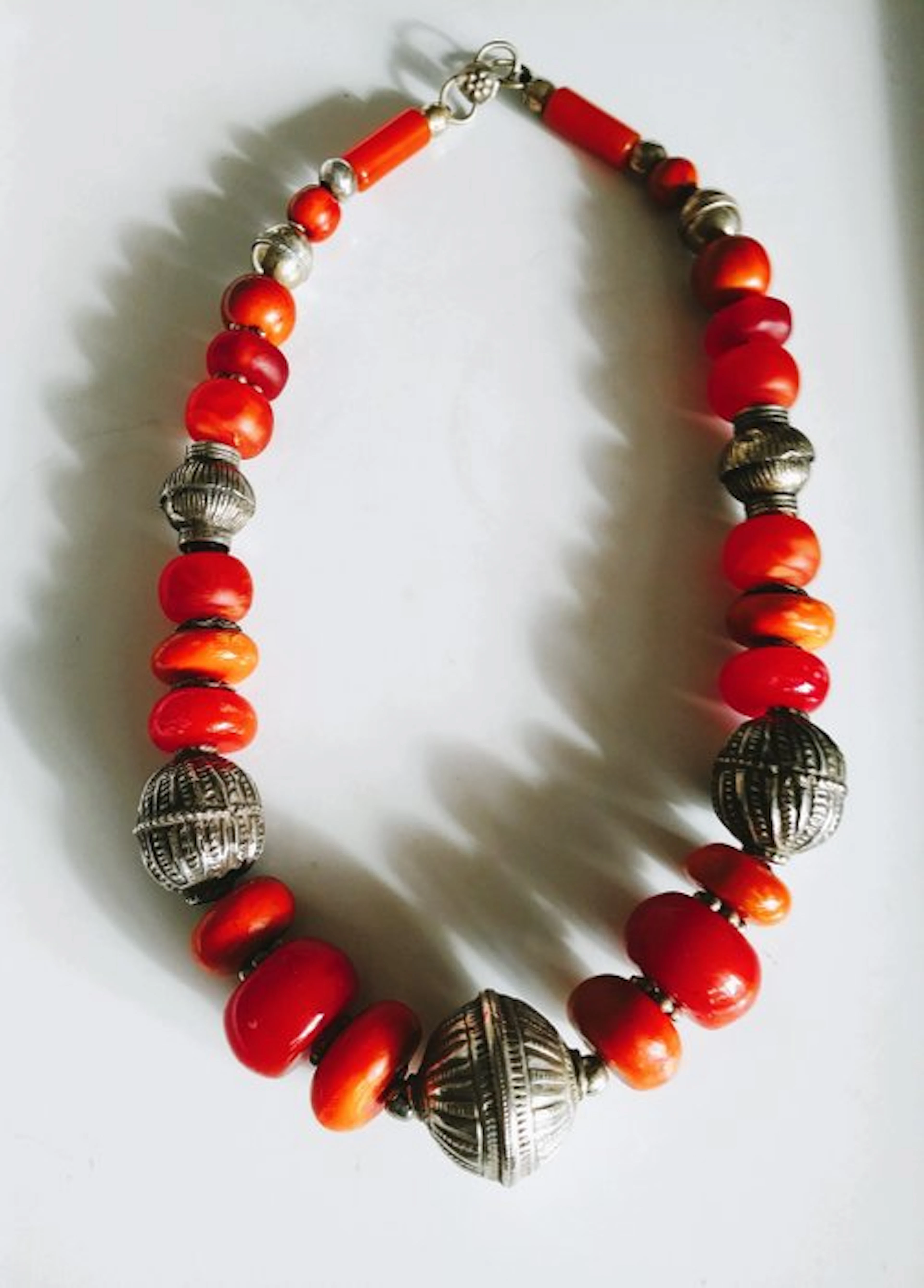 Silver, Resin - Necklace - Berber Morocco
