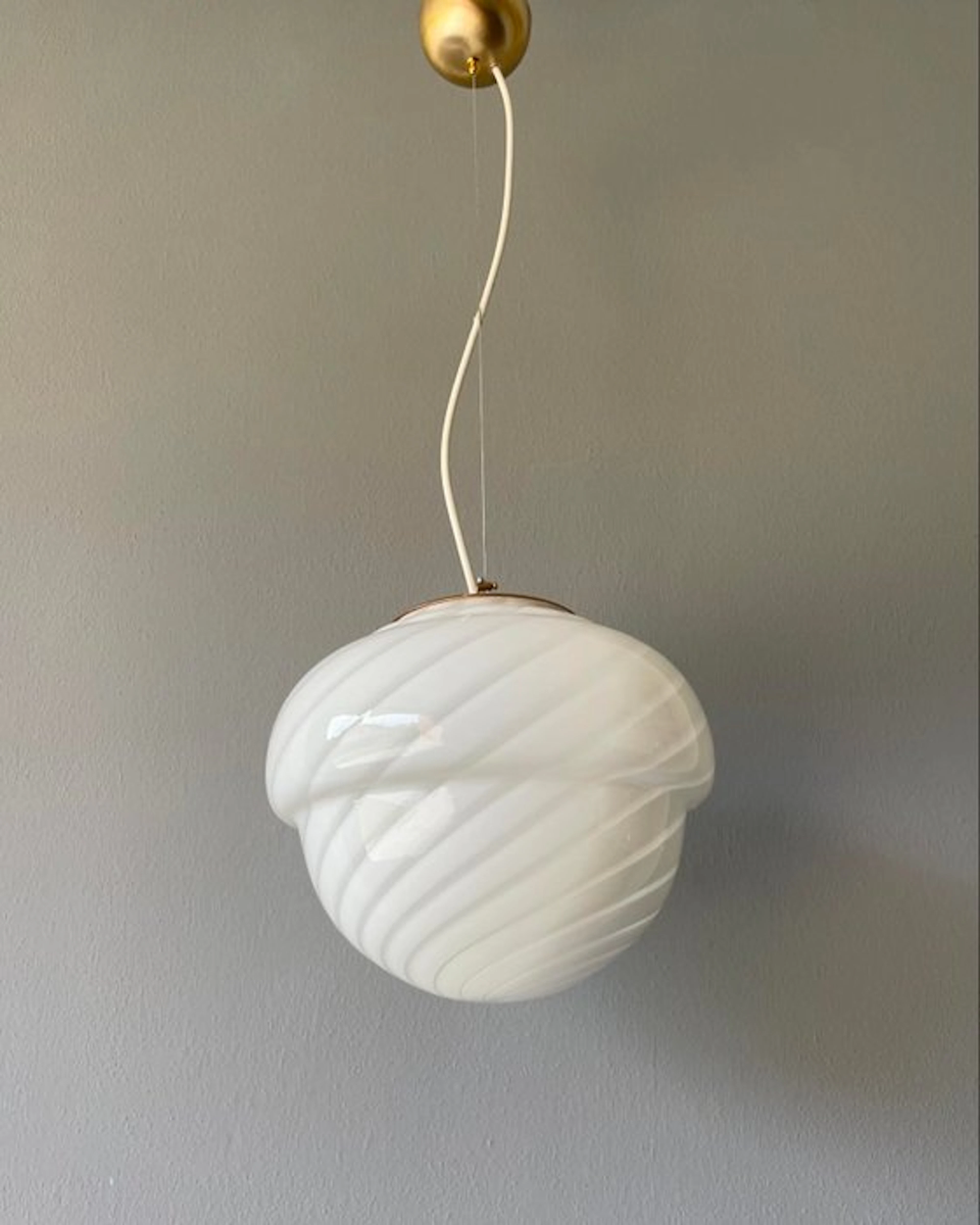 Hanging lamp - RIGADIN RITORTO - Murano glass - Vintage filigree lamp.