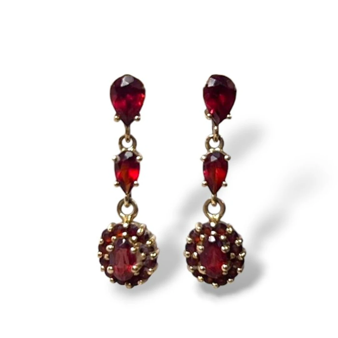 Drop earrings - 18 kt. Yellow gold - 2.40ct. tw.