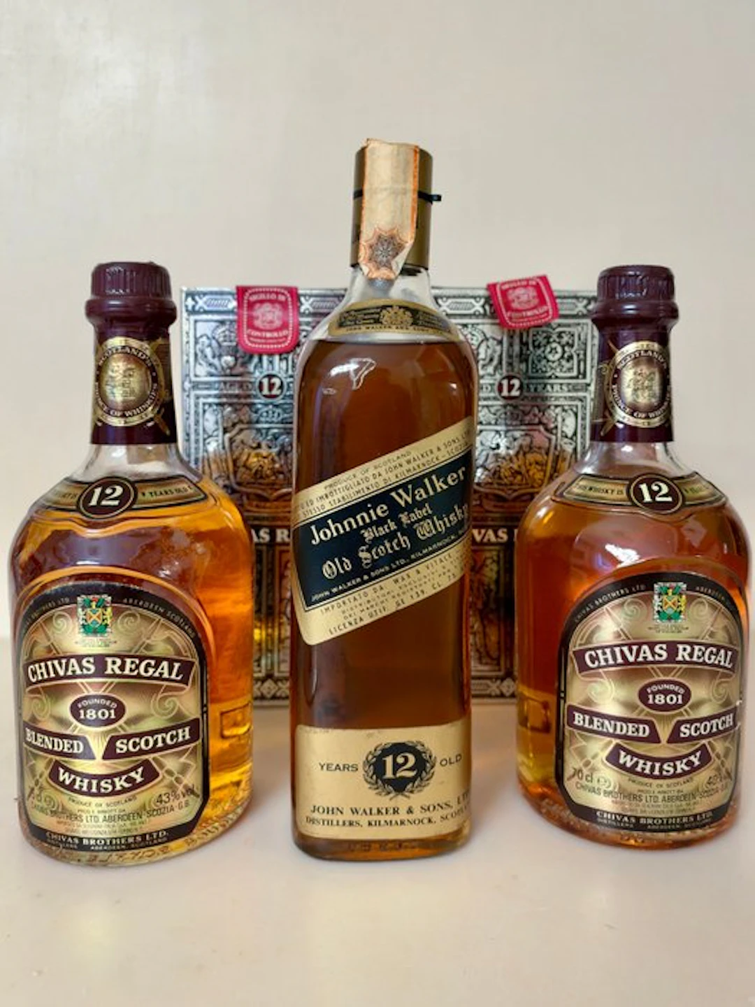 Chivas Regal 12yo + Johnnie Walker 12yo Black Label - b