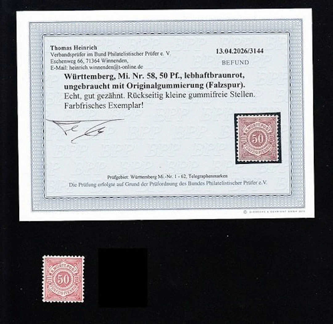 Württemberg 1890 - Beautiful and fairly rare stamp in unused condition