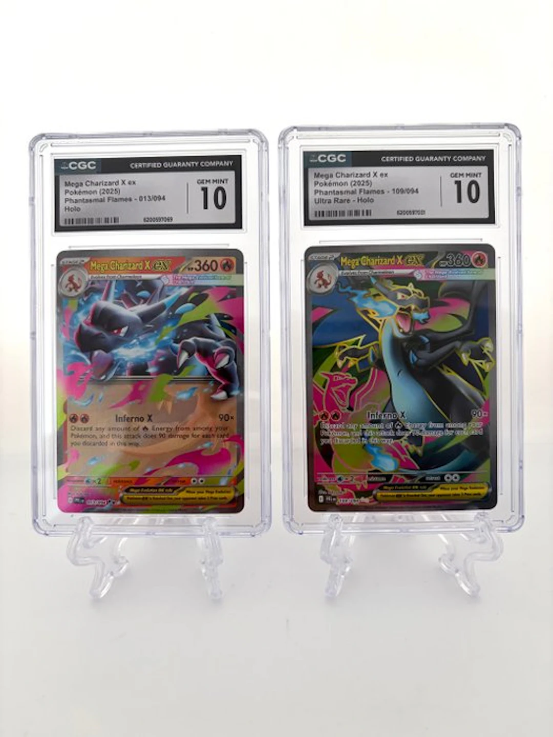 Pokémon - 2 Graded card - Mega Charizard X ex & Mega Charizard X ex - CGC 10