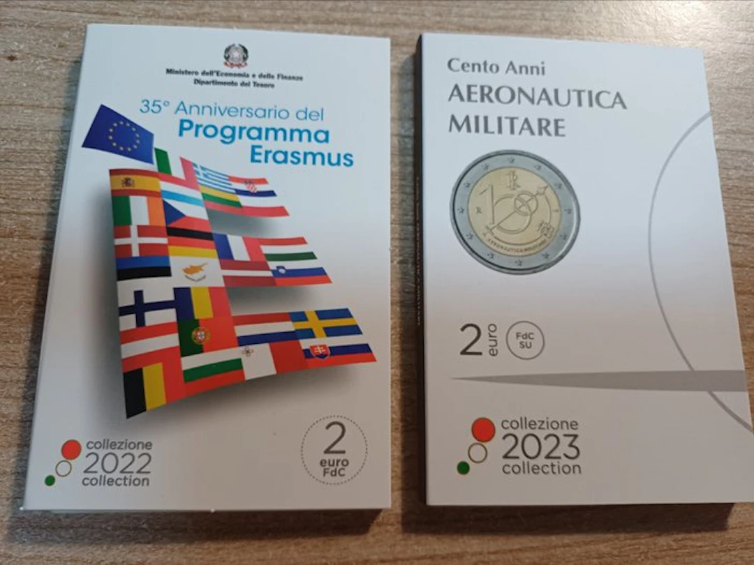 Italy. 2 Euro 2022/2023 "Erasmus" + "Aeronautica...