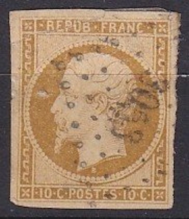 France 1852 - Napoléon 10c bistre-jaune - Yvert n°9