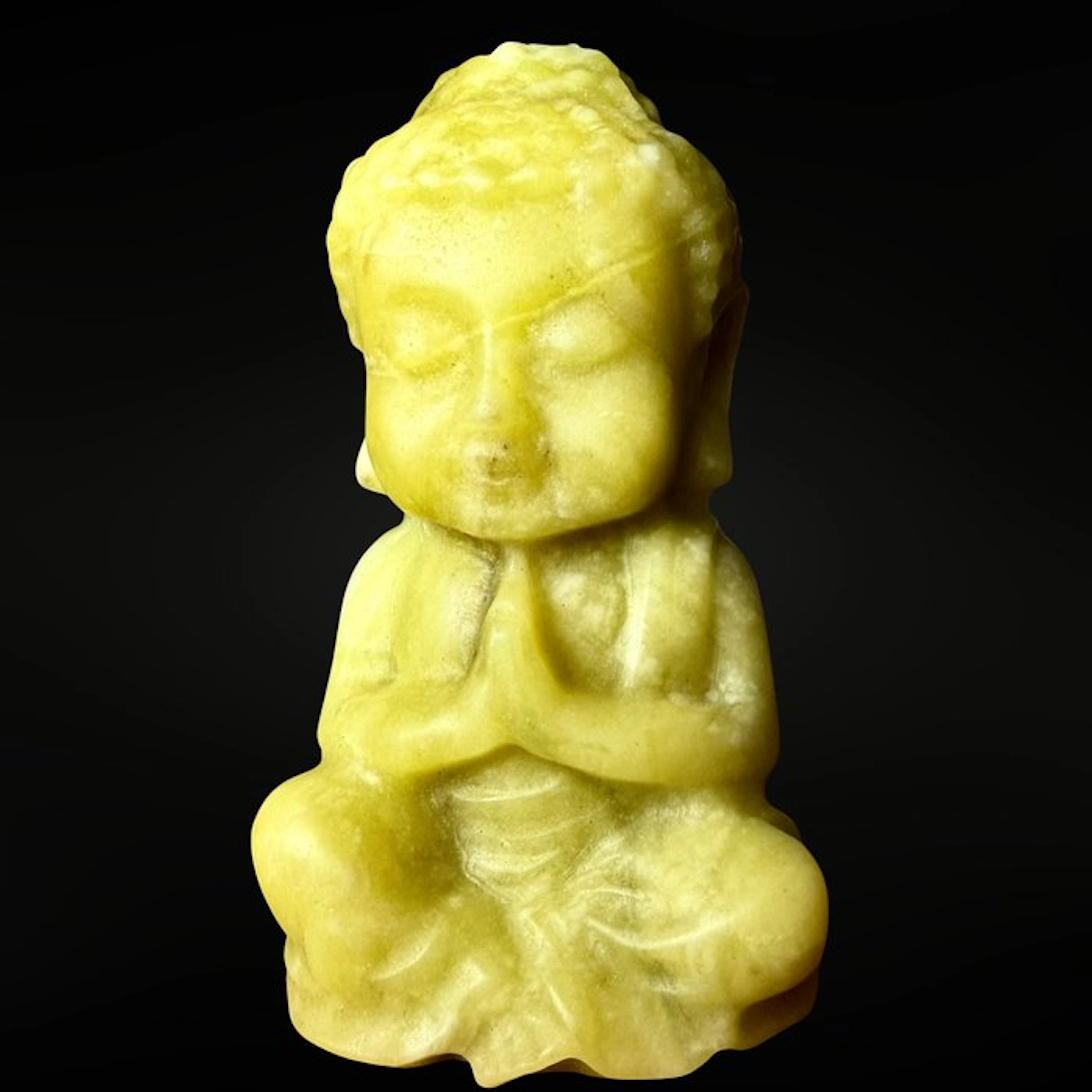 Lemon Jade Buddha - premium Carving - Height: 100 mm - Width: 55 mm-