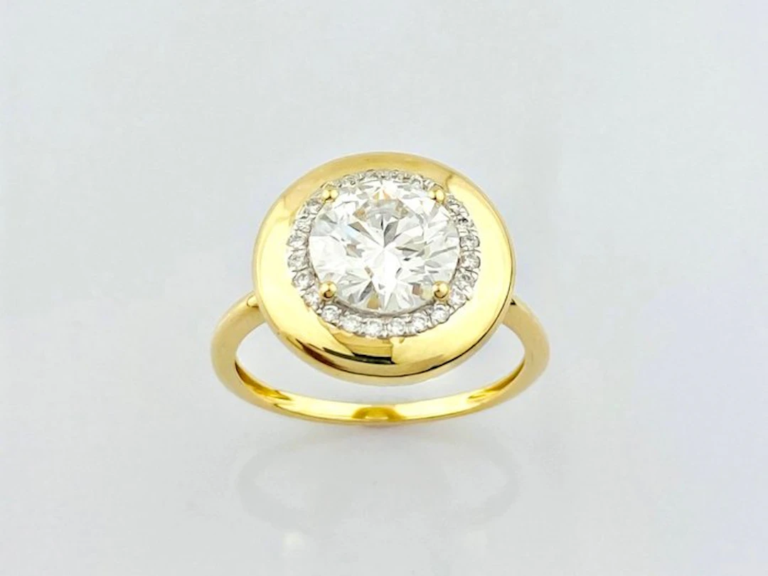 Ring - 14 kt. Yellow gold - 2.11ct. tw. Diamond (Lab-grown) - Diamond