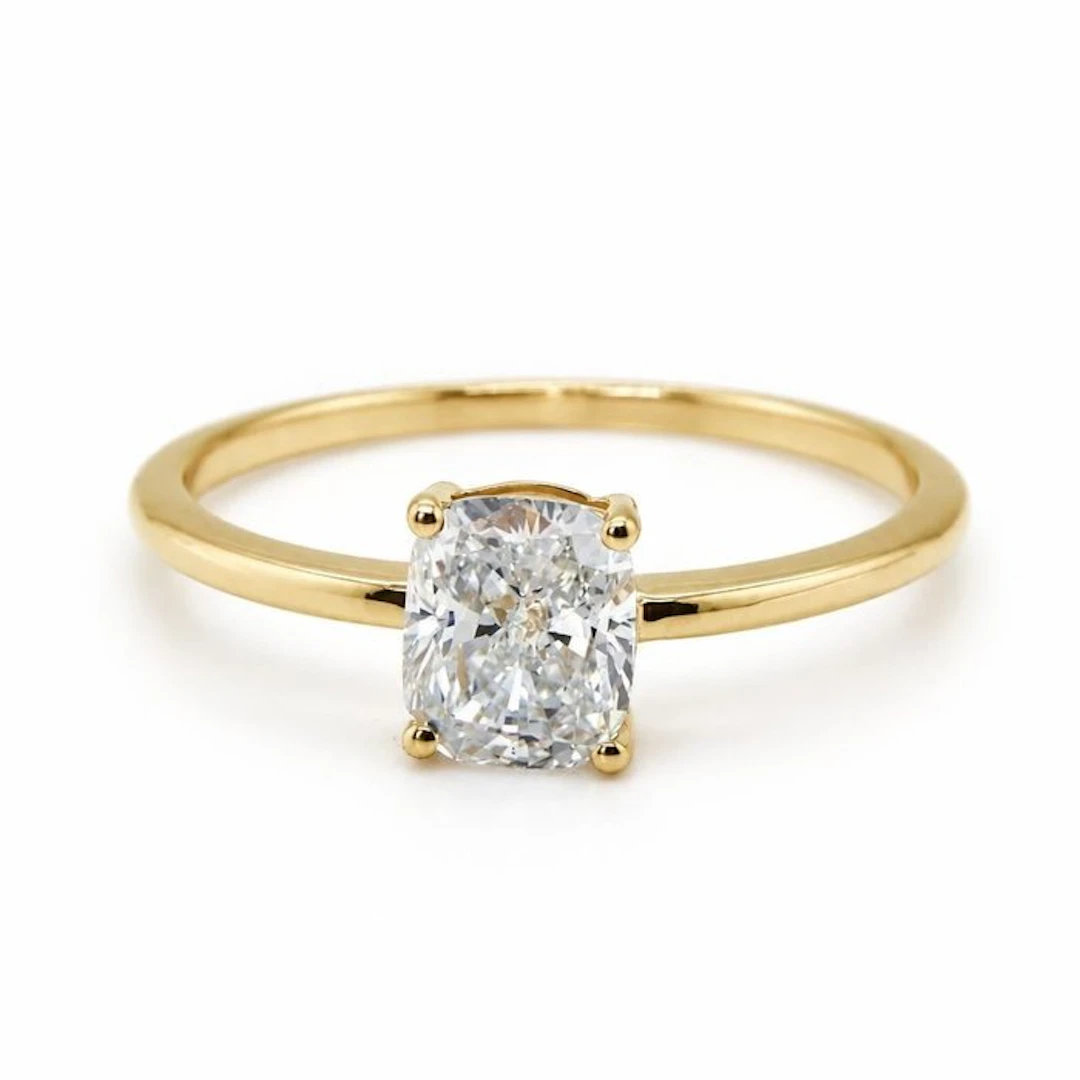 No reserve price - Ring - 14 kt. Yellow gold - 1.01ct. tw. Diamond (Lab-grown)