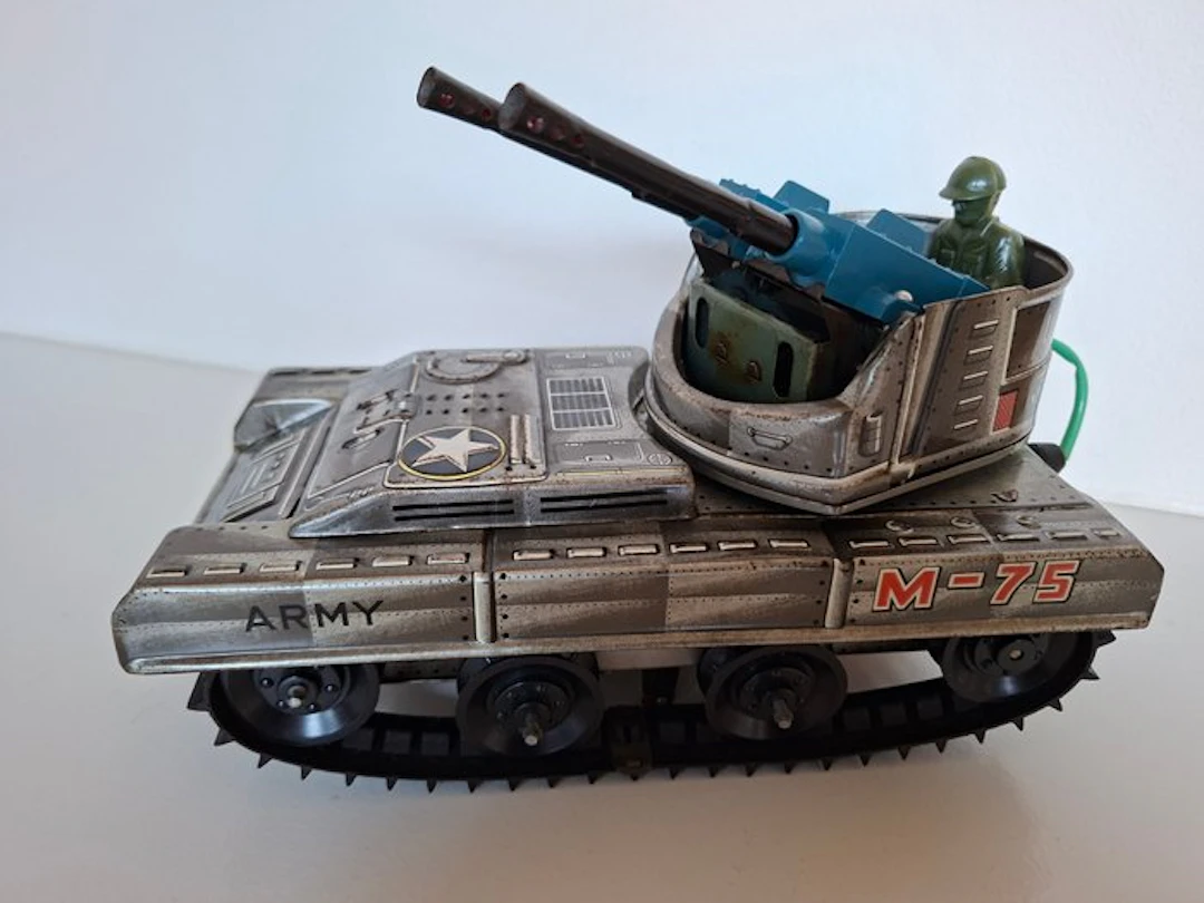 Sankei - Tin toy - M-75 Anti-Aircraft Tank - 1950-1960 - Japan