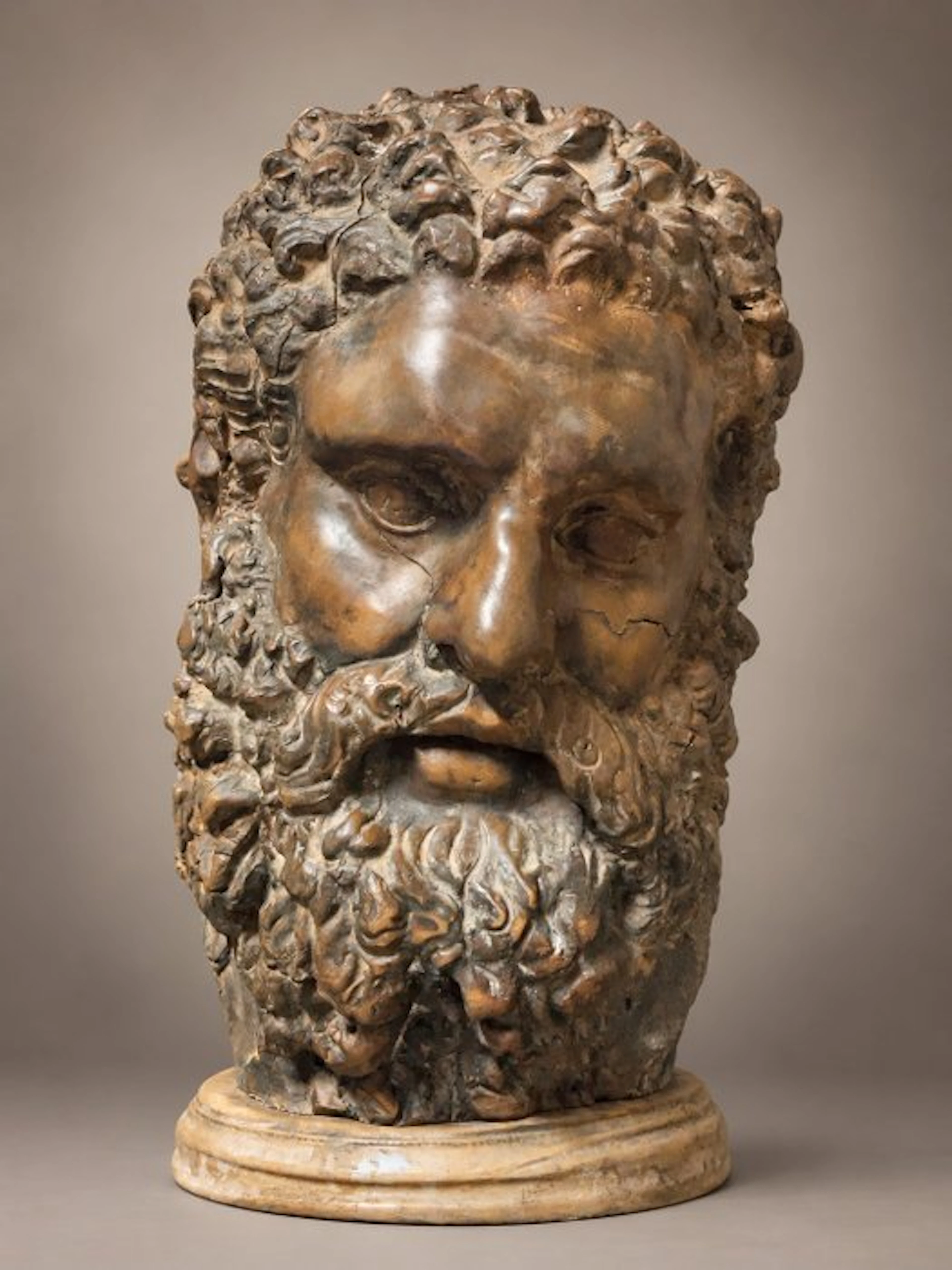 Sculpture, Busto di Ercole Farnese - 43 cm - Earthenware
