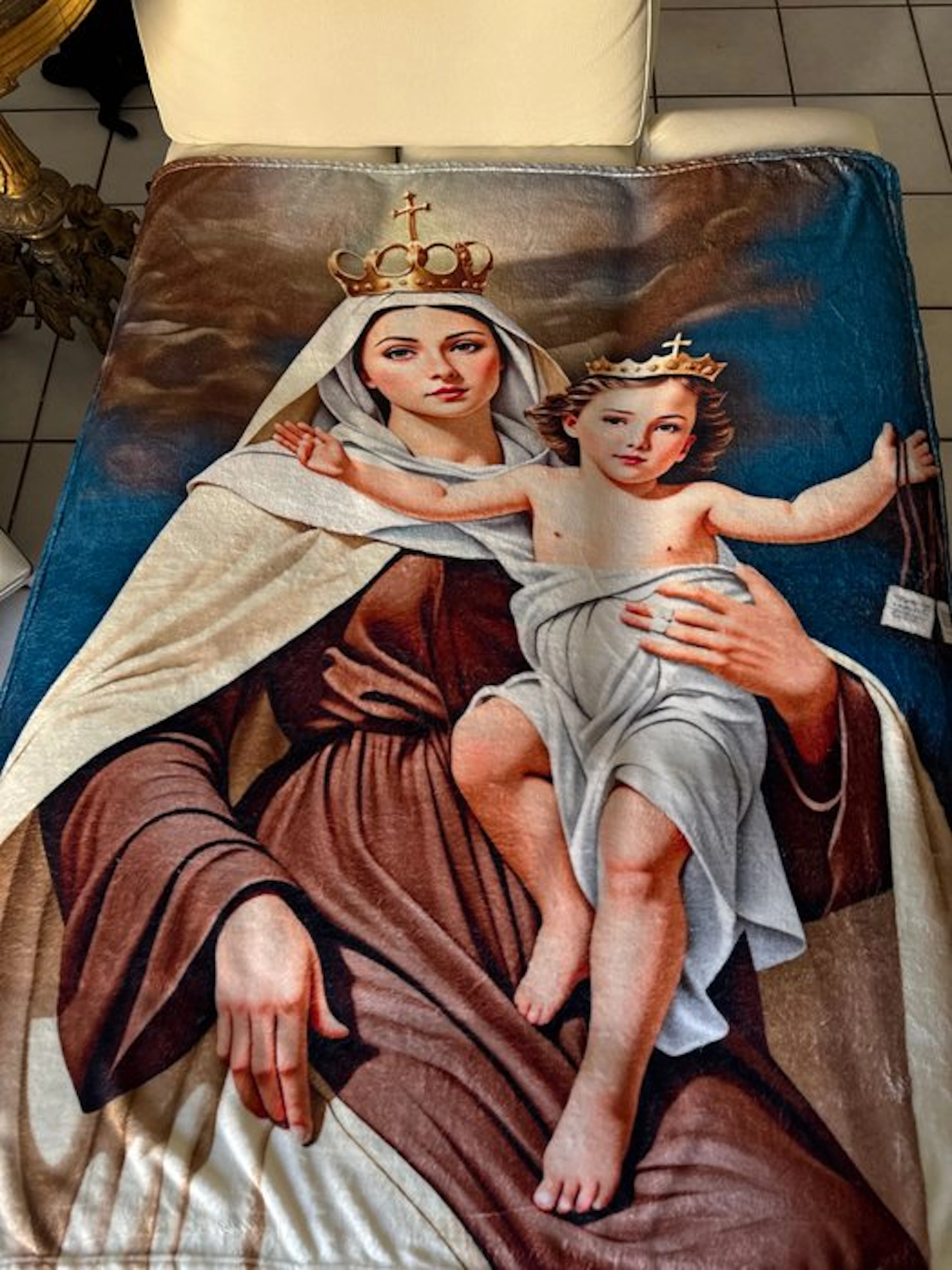 san Leucio - Elegant Madonna and Child prayer rug. - Throw - 150 cm - 130 cm