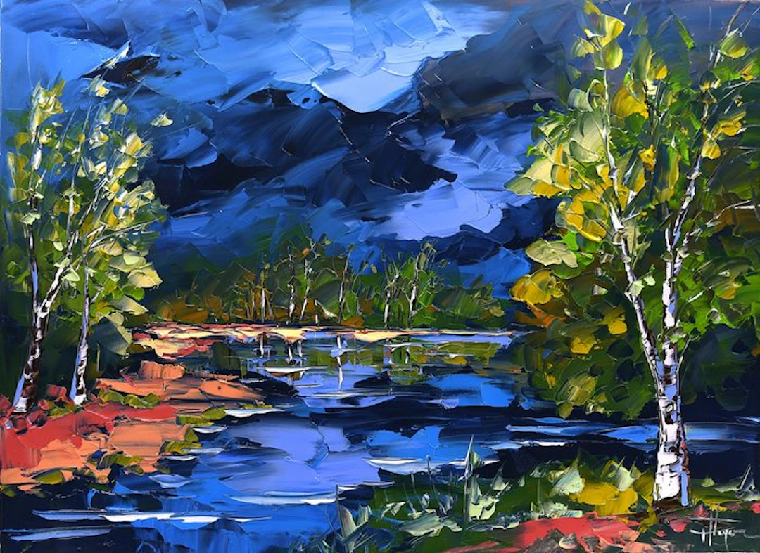 Olivier Pfleger - Mandrafina " Les bouleaux au sous-bois " FORMAT XL