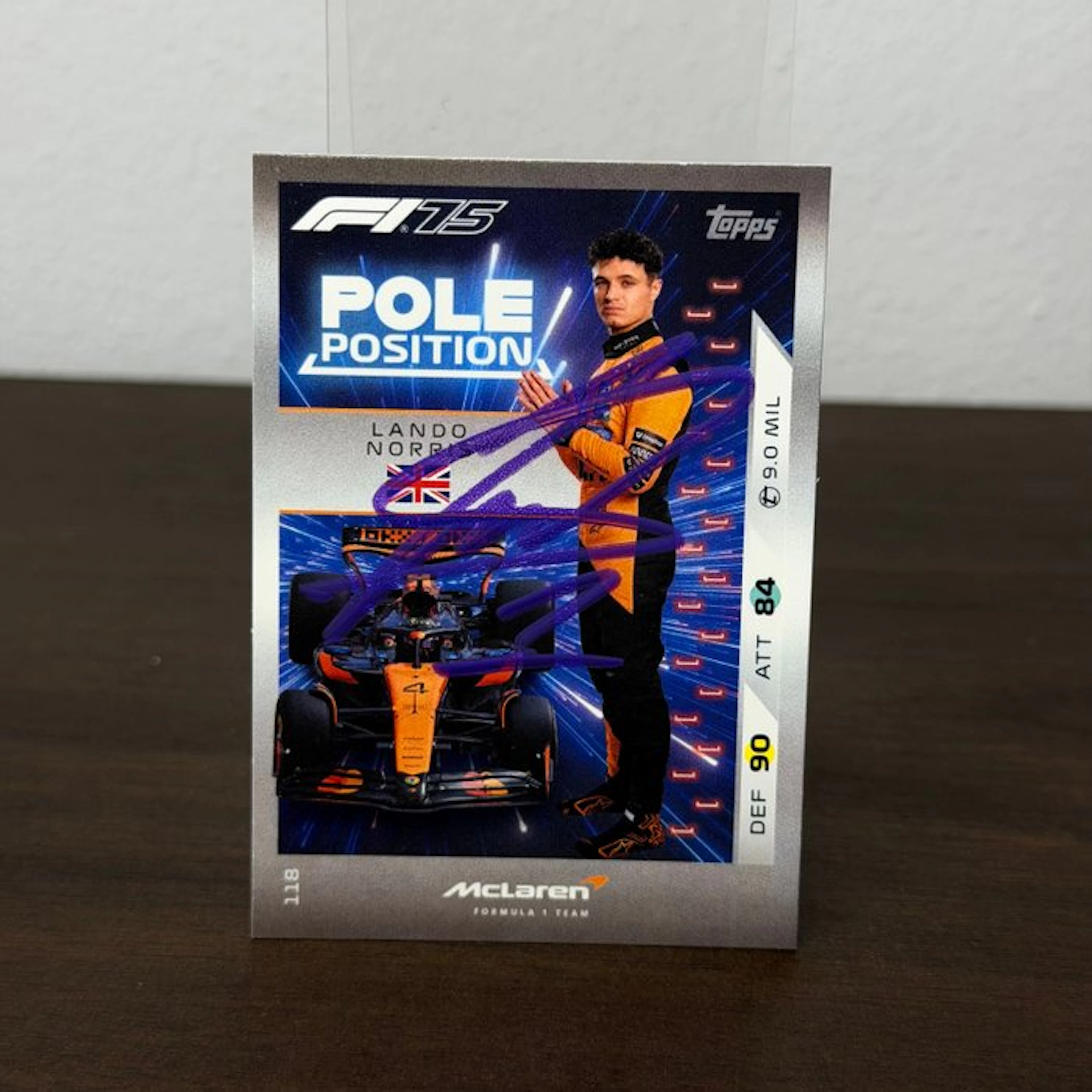 Mclaren - Topps 118 Pole Position Signed - Lando Norris - 2025 - Trading Card