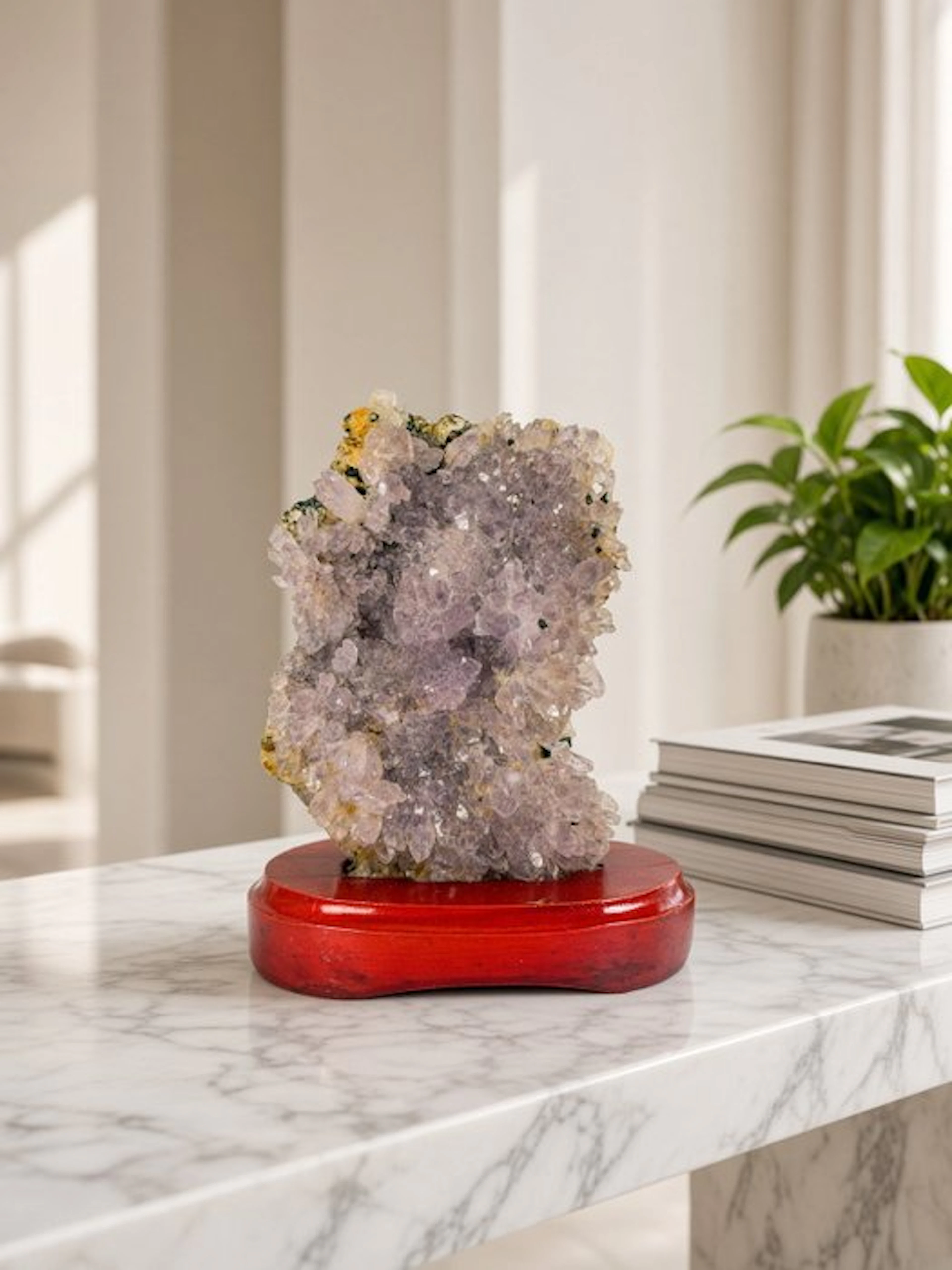 Quality druzy amethyst on stand Crystal - Height: 150 mm - Width: 130 mm- 600 g