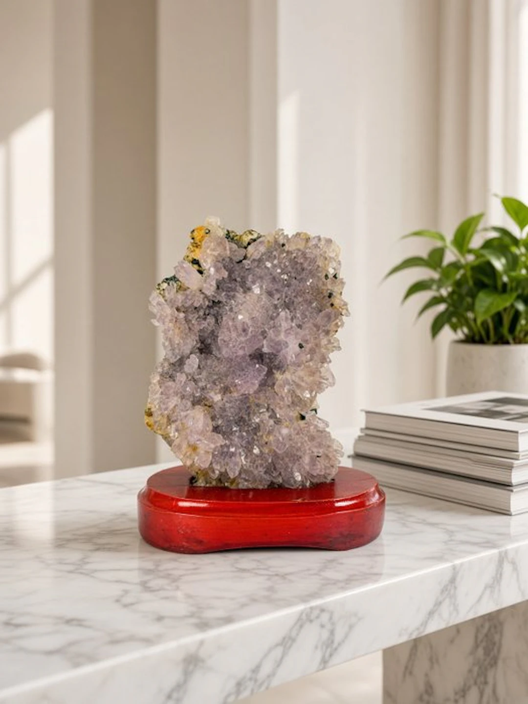 Quality druzy amethyst on stand Crystal - Height: 150 mm - Width: 130 mm- 600 g