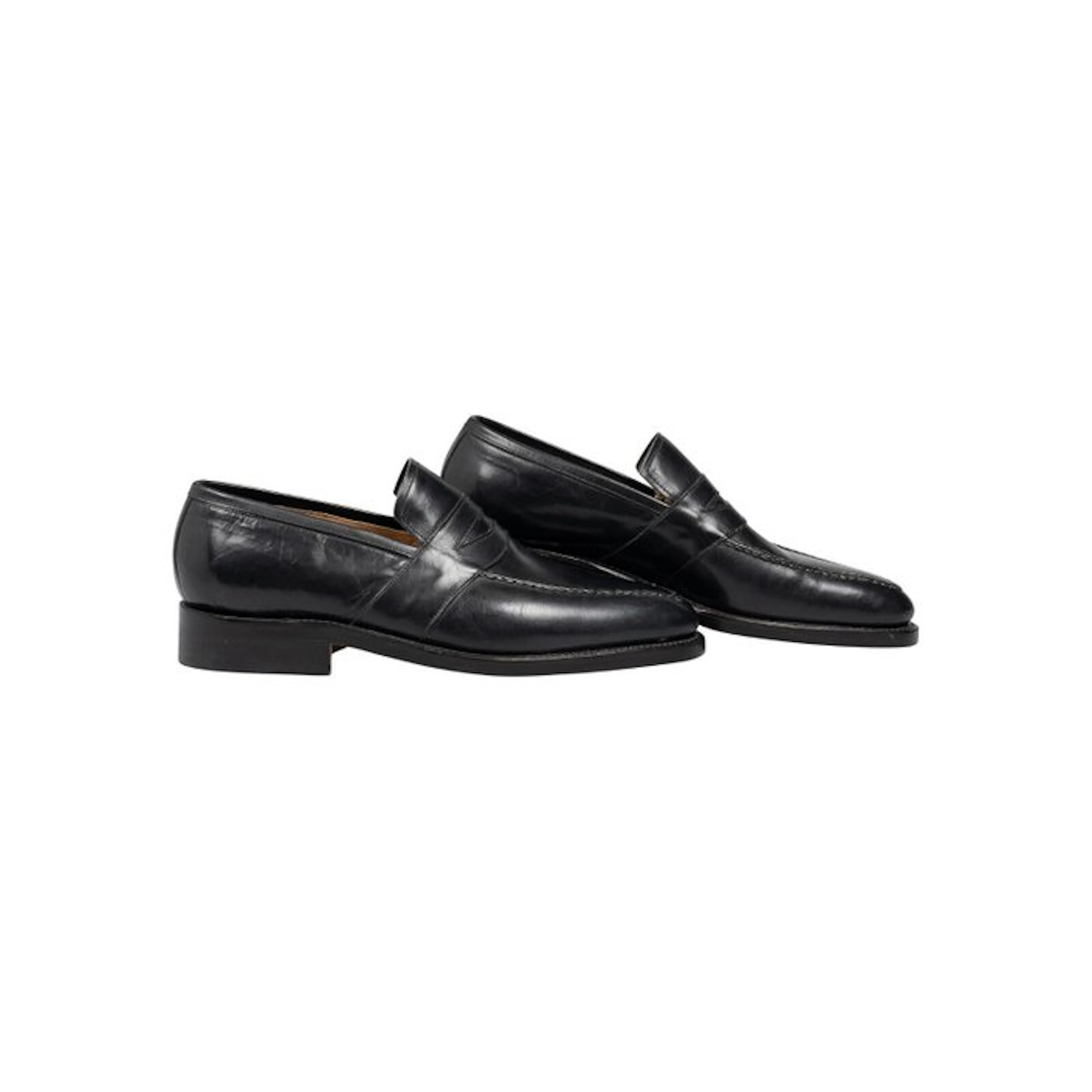 RUBINACCI - 6 UK - 40 IT - Black Leather Penny Loafers...