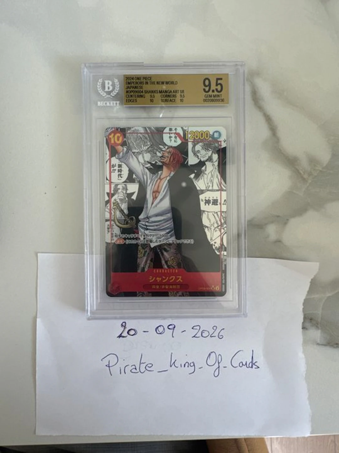 Bandai - 1 Graded card - One Piece - Shanks OP09-004 Foil