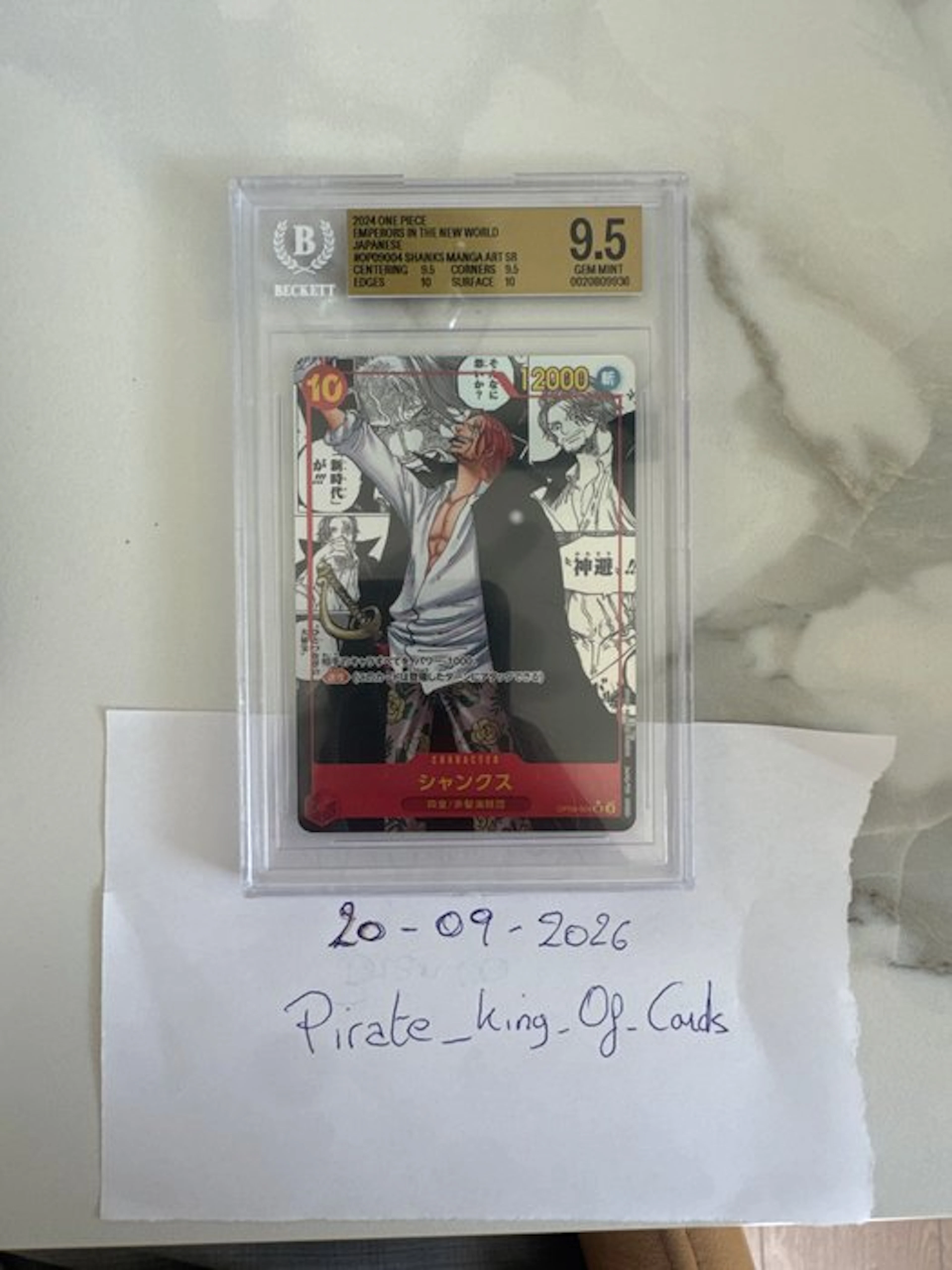 Bandai - 1 Graded card - One Piece - Shanks OP09-004 Foil
